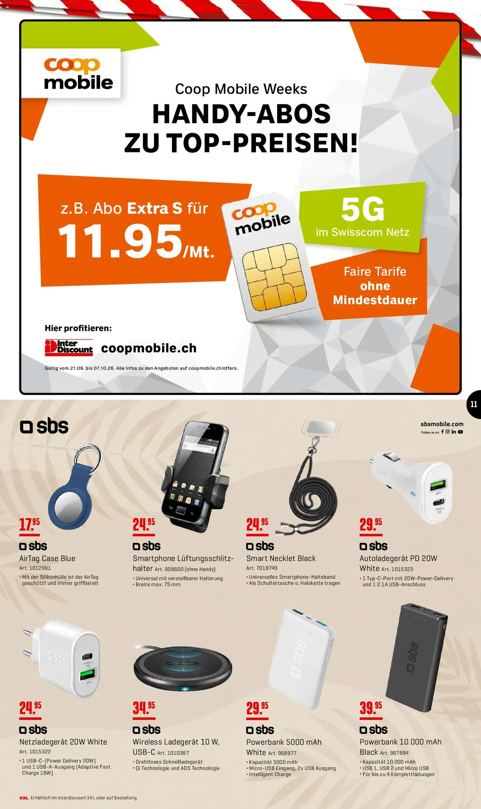 Interdiscount aktionen – gültig ab 21.09.2026 | Seite: 11 | Produkte: Smartphone, Ladegerät, Powerbank, Usb