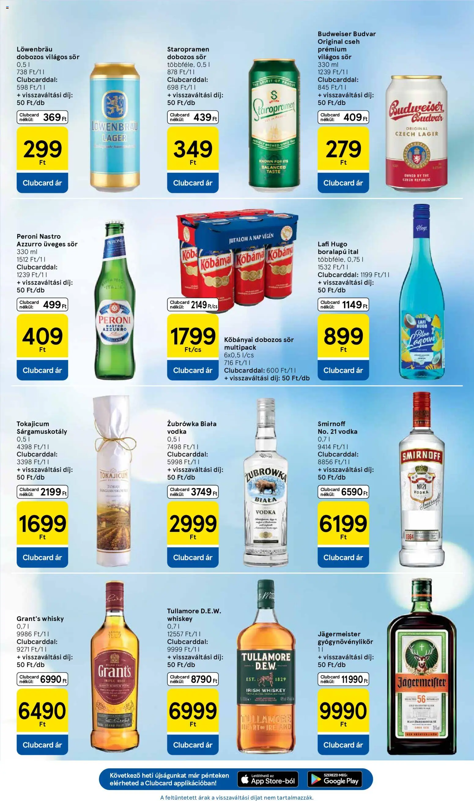 Tesco akciós ujság - amely érvényes a következő dátumtól: 04.06.2026 | Oldal: 25 | Termékek: Dobozos sör, Sör, Vodka, Whisky