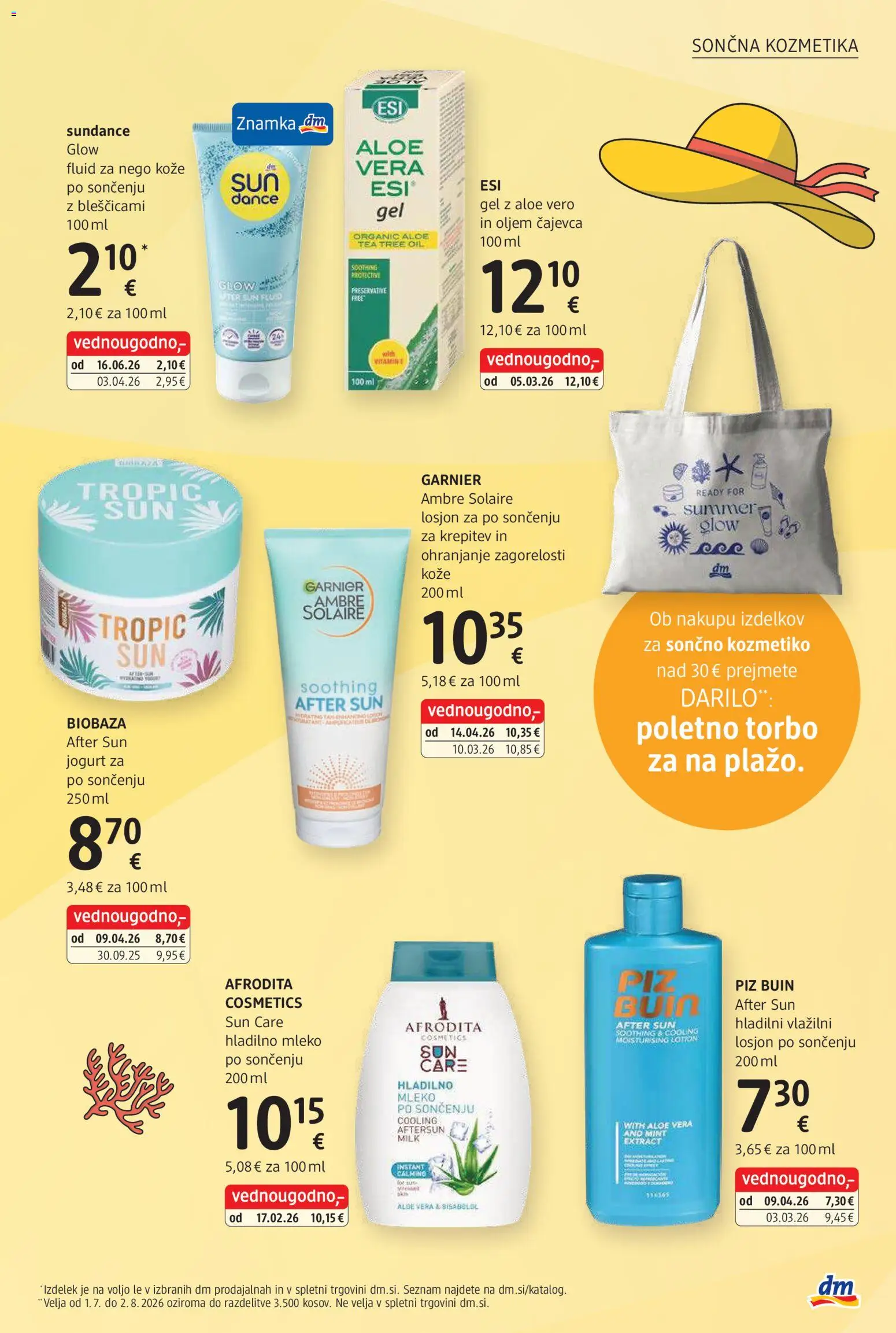 Novi DM Drogerie Markt katalog ponudbe – veljaven od 01.07.2026 | Stran: 5 | Izdelki: Sončna kozmetika, Mleko, Jogurt