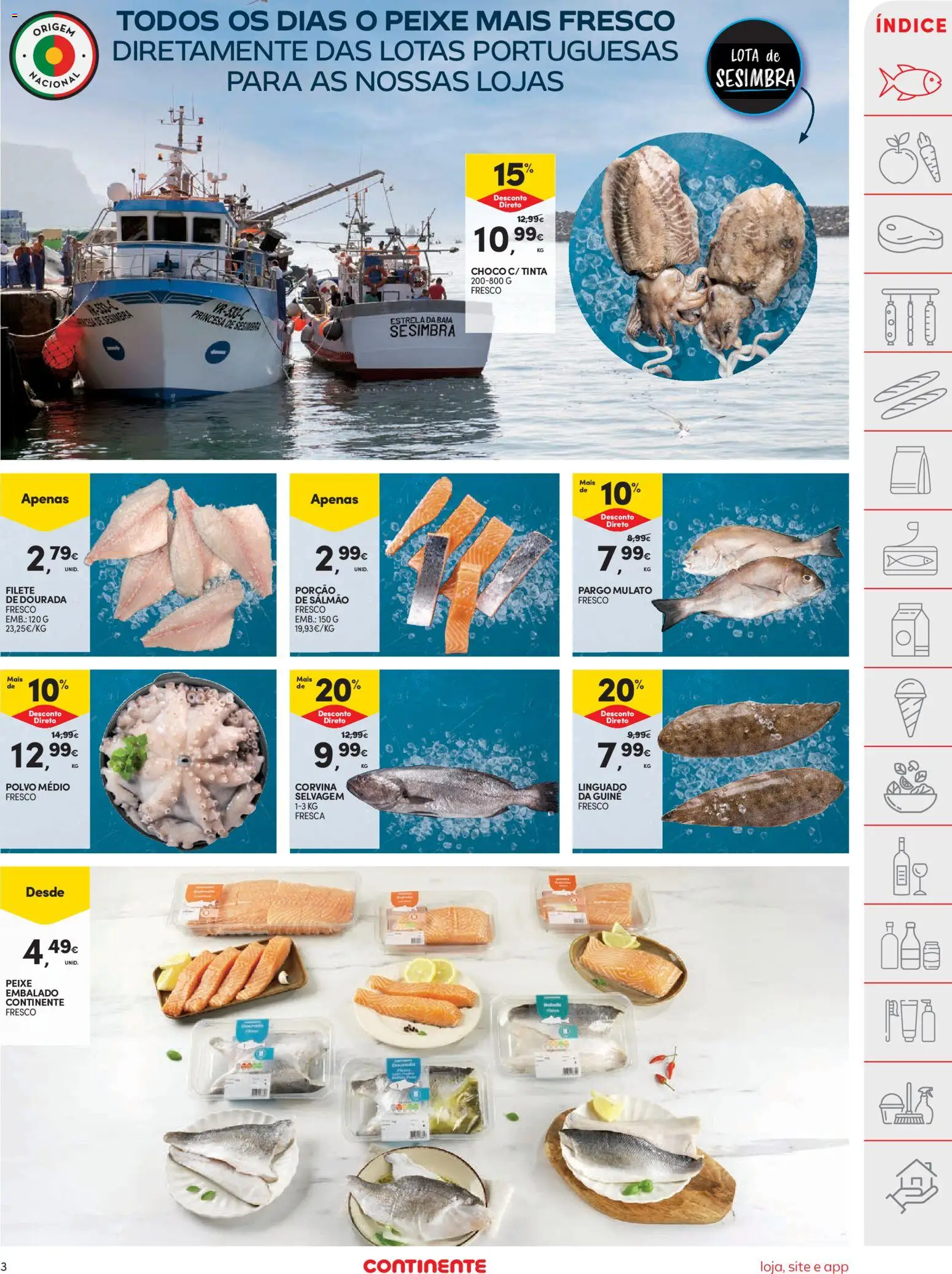 Continente folheto │ válido de 14.04.2026 | Página: 3 | Produtos: Polvo, Tinta, Salmão, Linguado
