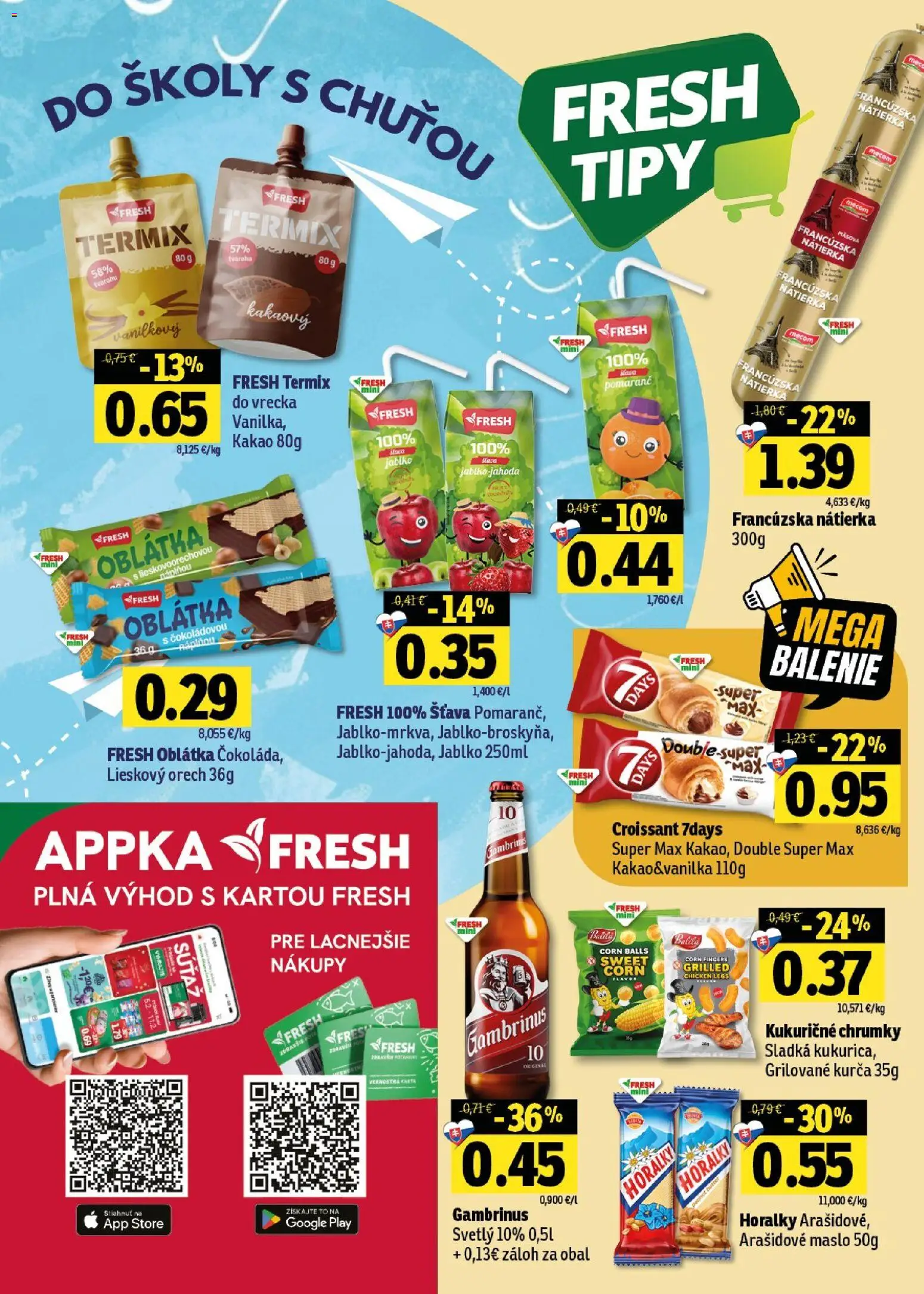 Nové Fresh akcie – leták je platný od 27.08.2026 | Strana: 46 | Produkty: Croissant, Arašidové maslo, Horálky, Vanilka
