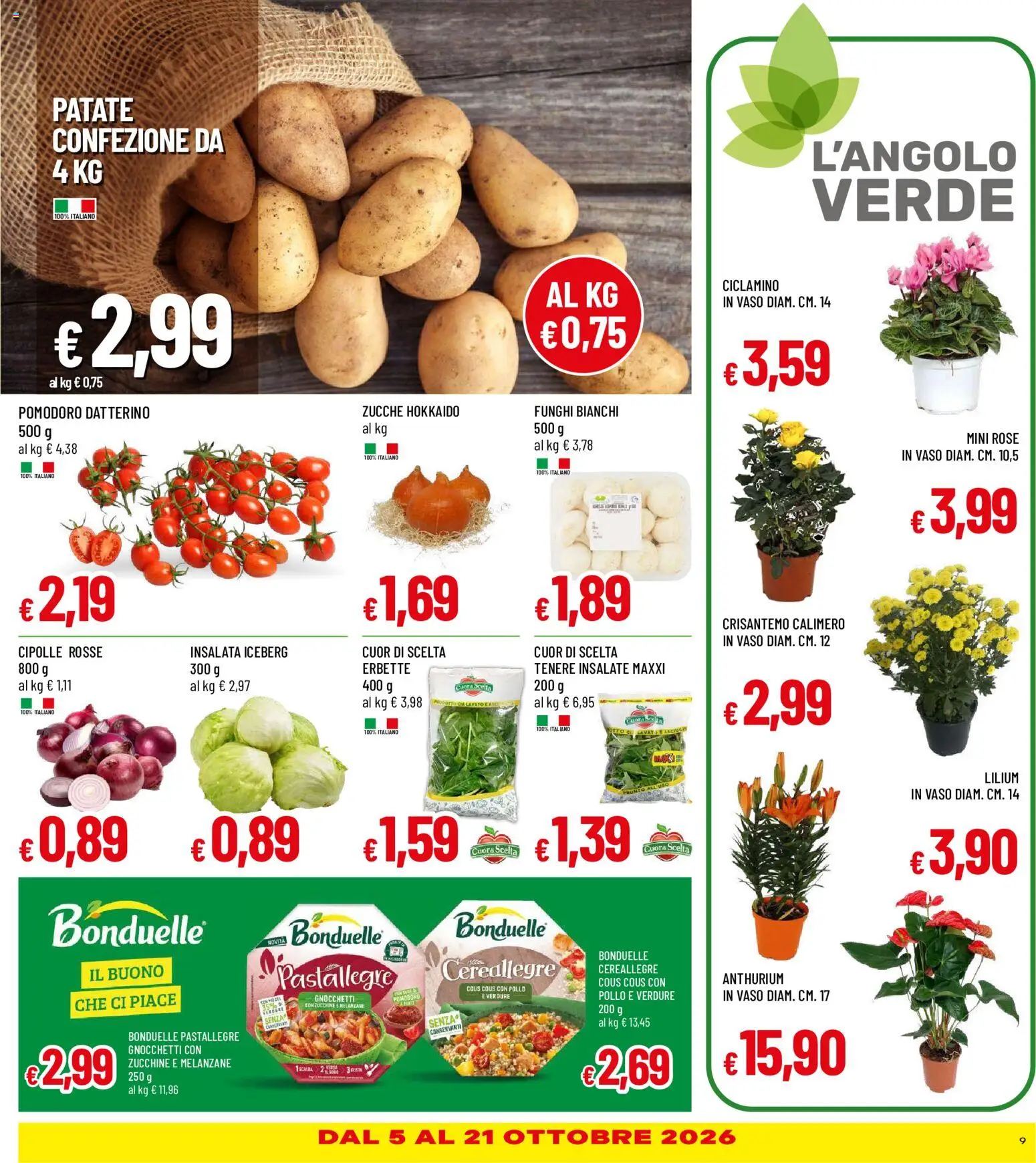 Volantino Galassia del 30/09/2026 | Pagina: 9 | Prodotti: Insalata, Cipolle, Funghi, Zucchine
