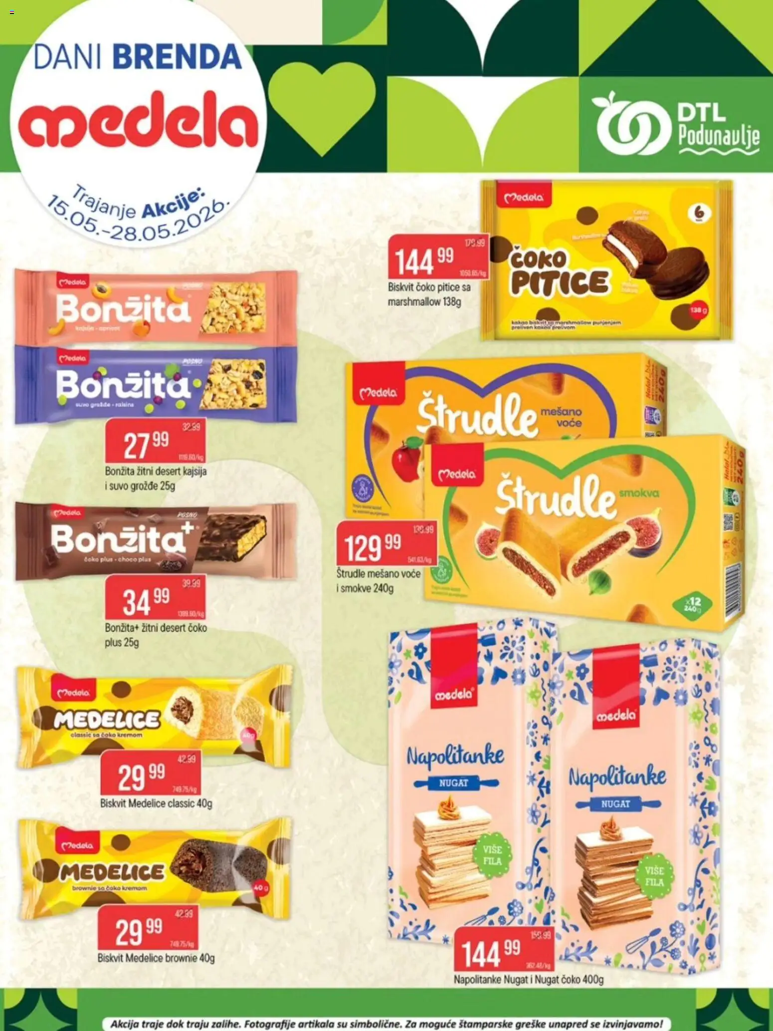 Podunavlje katalog - važi od 15.05.2026 | Strana: 1 | Proizvode: Kajsija, So, Marshmallow, Napolitanke