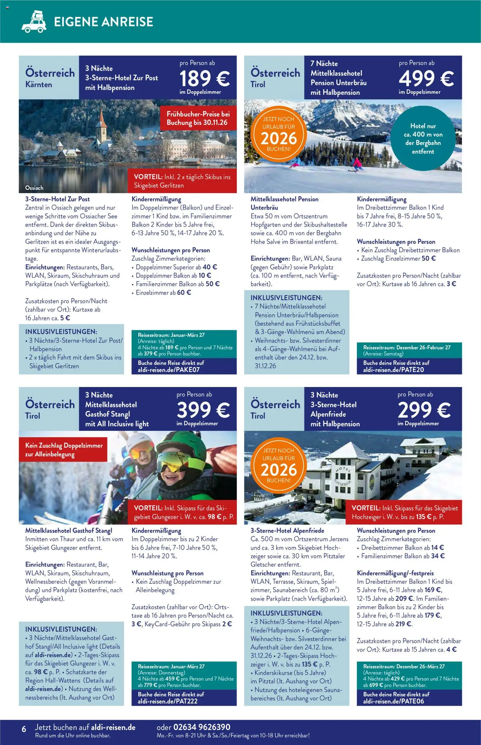 Aldi Reisen Prospekt – gültig ab 01.09.2026 | Seite: 6 | Produkte: Spiel, Ski, Uhr
