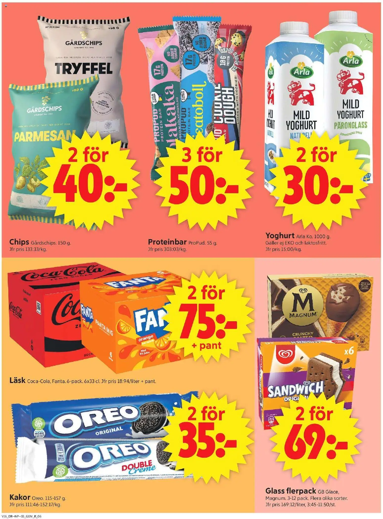 ICA Supermarket reklamblad aktuell från 13.04.2026 | Sida: 8 | Produkter: Sandwich, Galler, Coca cola, Glass