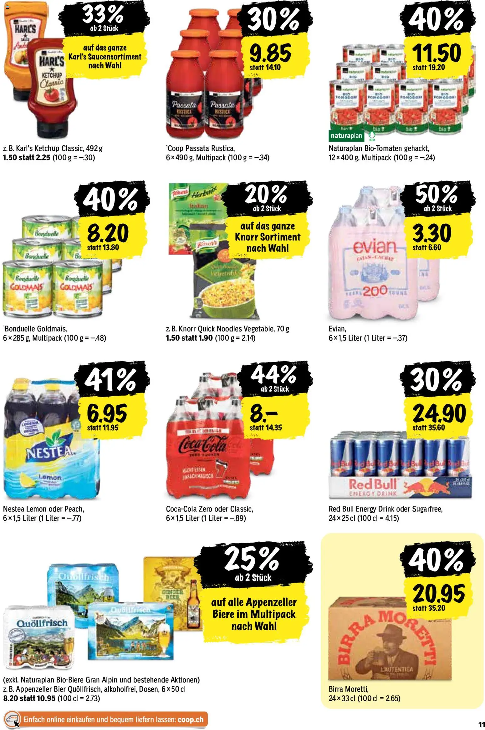 Coop aktionen – gültig ab 27.08.2026 | Seite: 11 | Produkte: Red bull, Bier, Ketchup