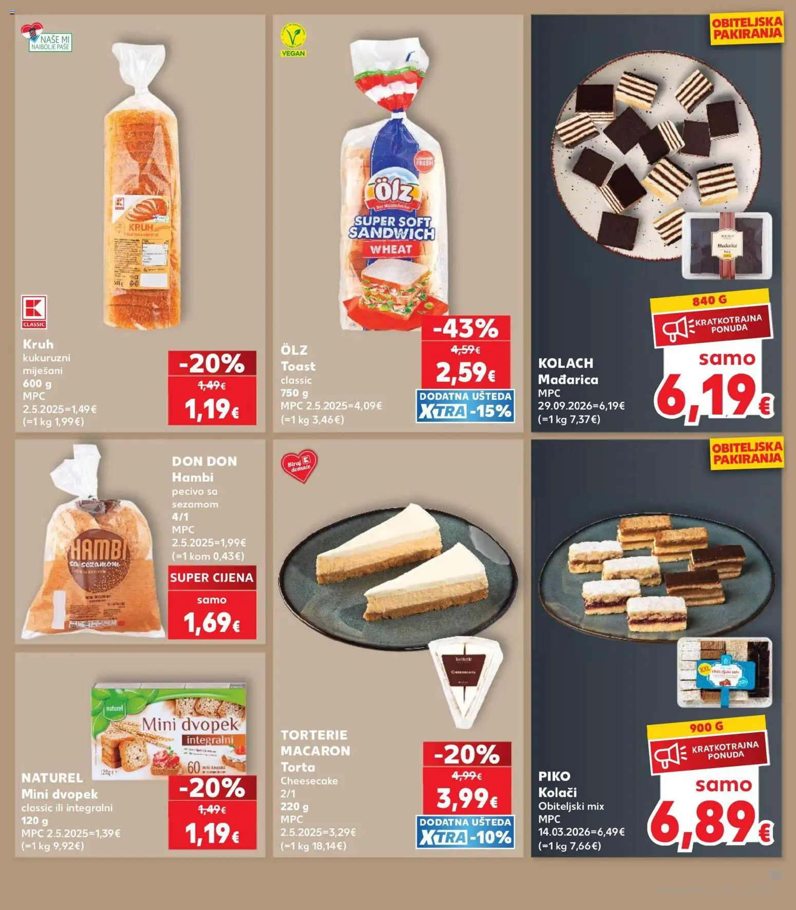 Kaufland katalog | vrijedi od 14.10.2026 | Stranica: 15 | Proizvodi: Kolači, Sandwich, Cheesecake, Dvopek