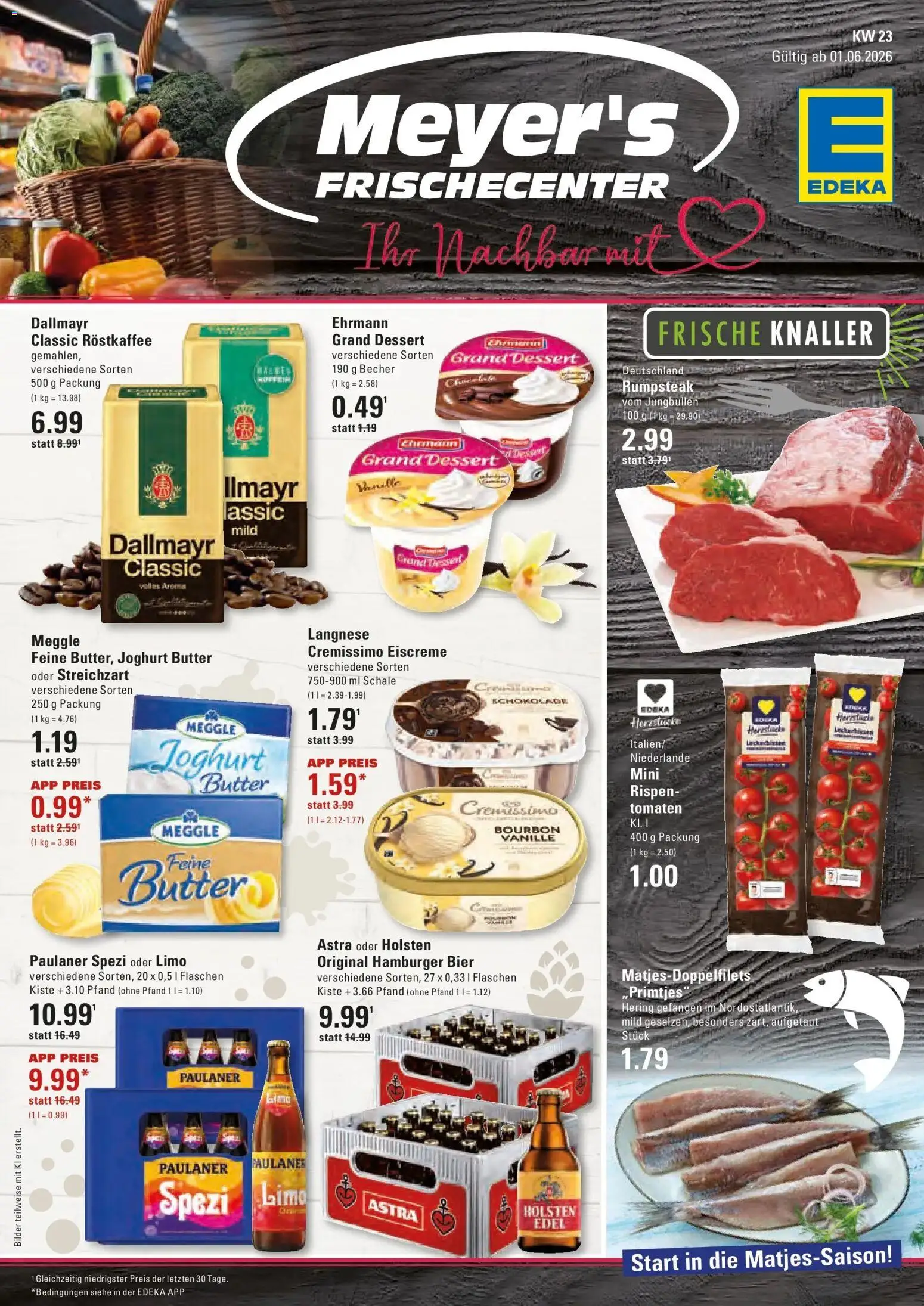 Edeka prospekt Hamburg – gültig ab 01.06.2026 | Seite: 1 | Produkte: Langnese, Ehrmann grand dessert, Holsten edel, Eiscreme