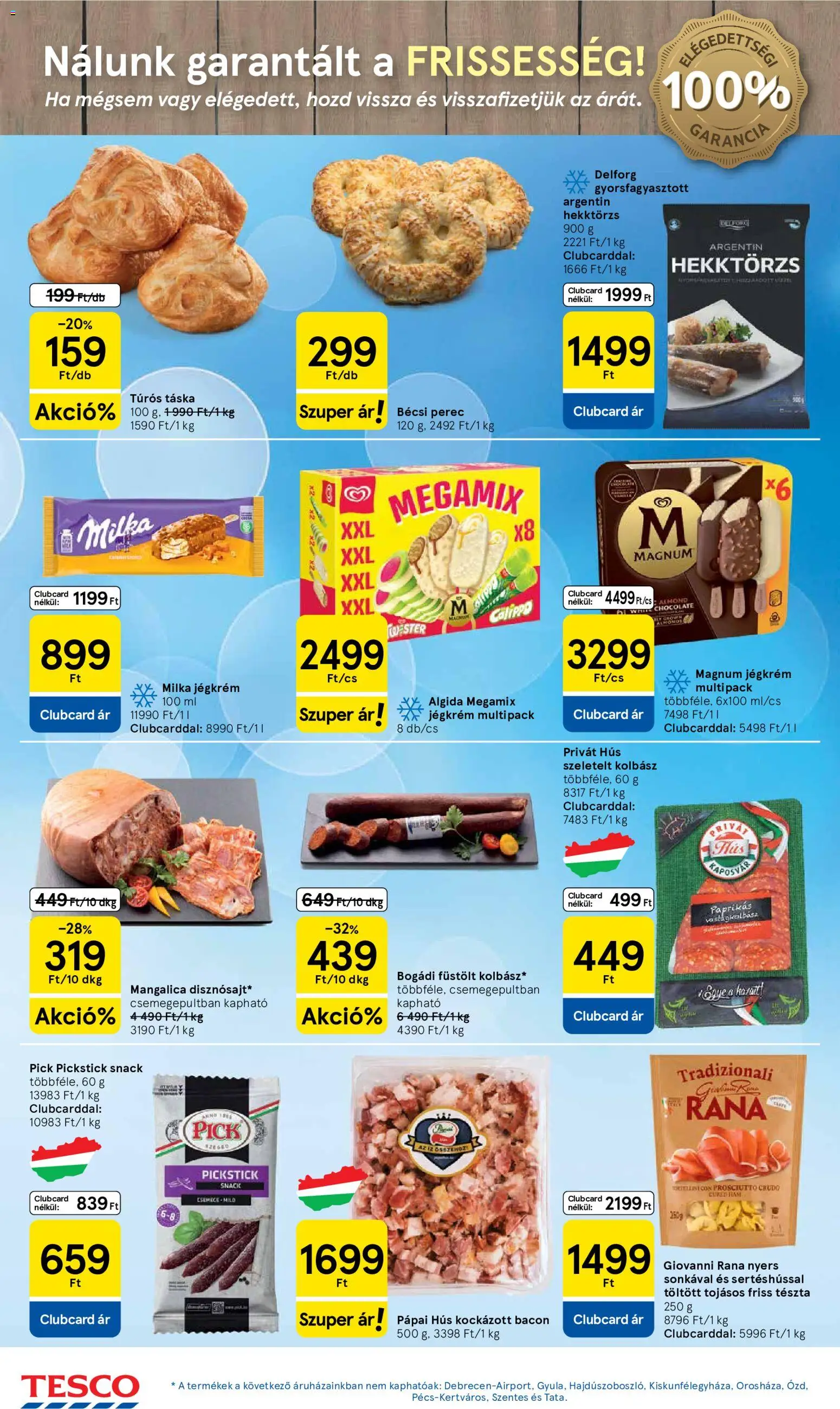 Tesco akciós ujság - amely érvényes a következő dátumtól: 2026.08.18. | Oldal: 24 | Termékek: Magnum, Milka, Hús, Tészta