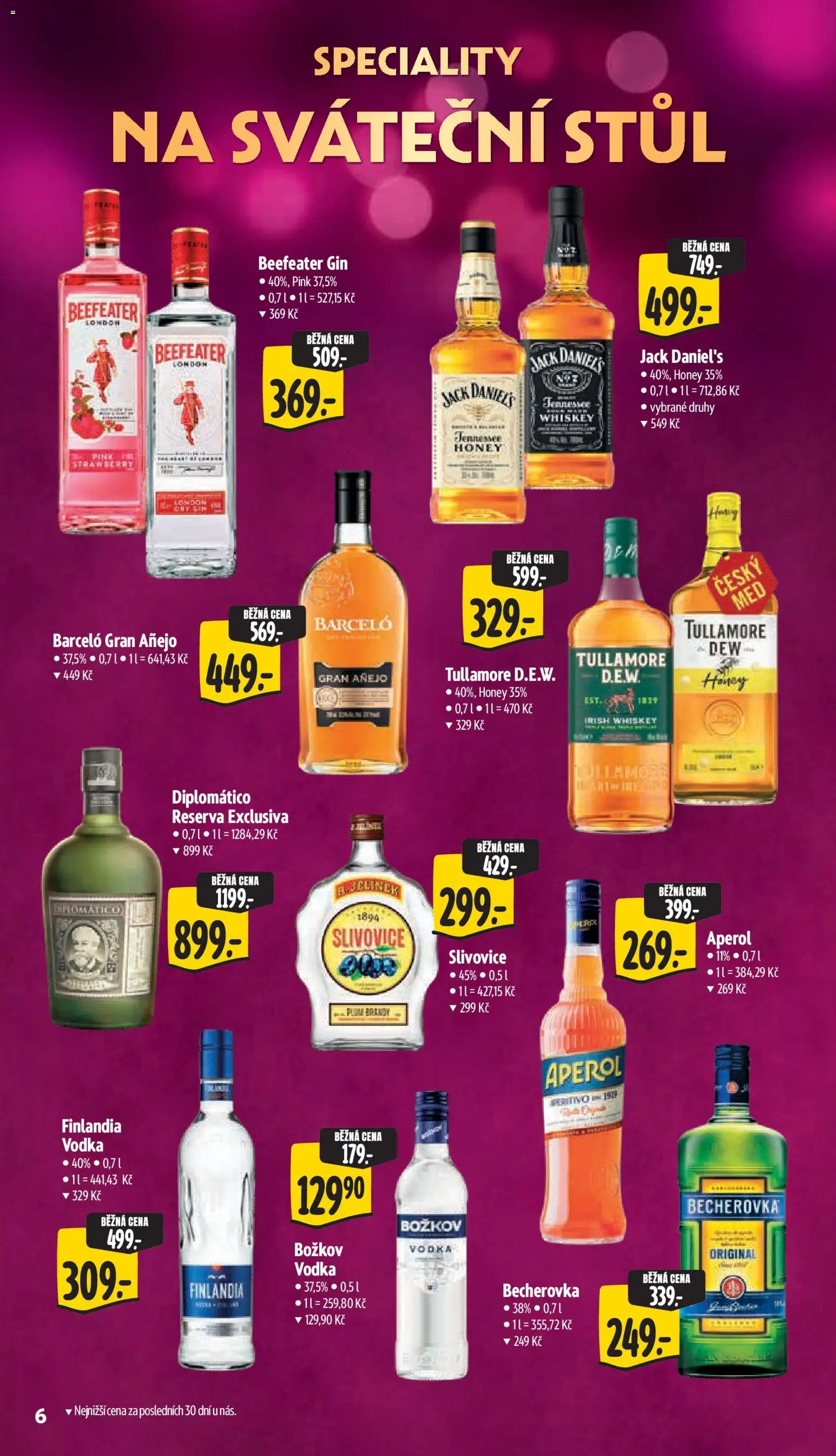Albert leták - Supermarket Příbor od 14.10.2026 | Strana: 16 | Produkty: Barceló, Aperol, Božkov, Slivovice