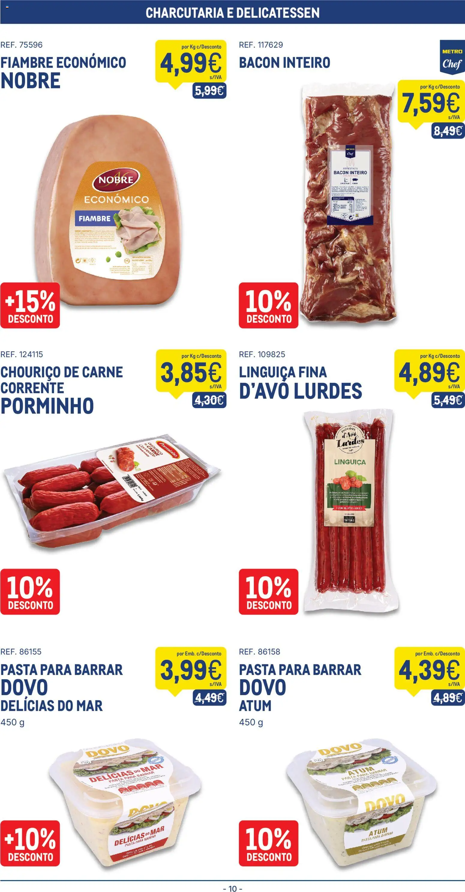 Makro Folheto │ válido de 22/09/2026 | Página: 10 | Produtos: Atum, Fiambre, Bacon, Pasta para barrar