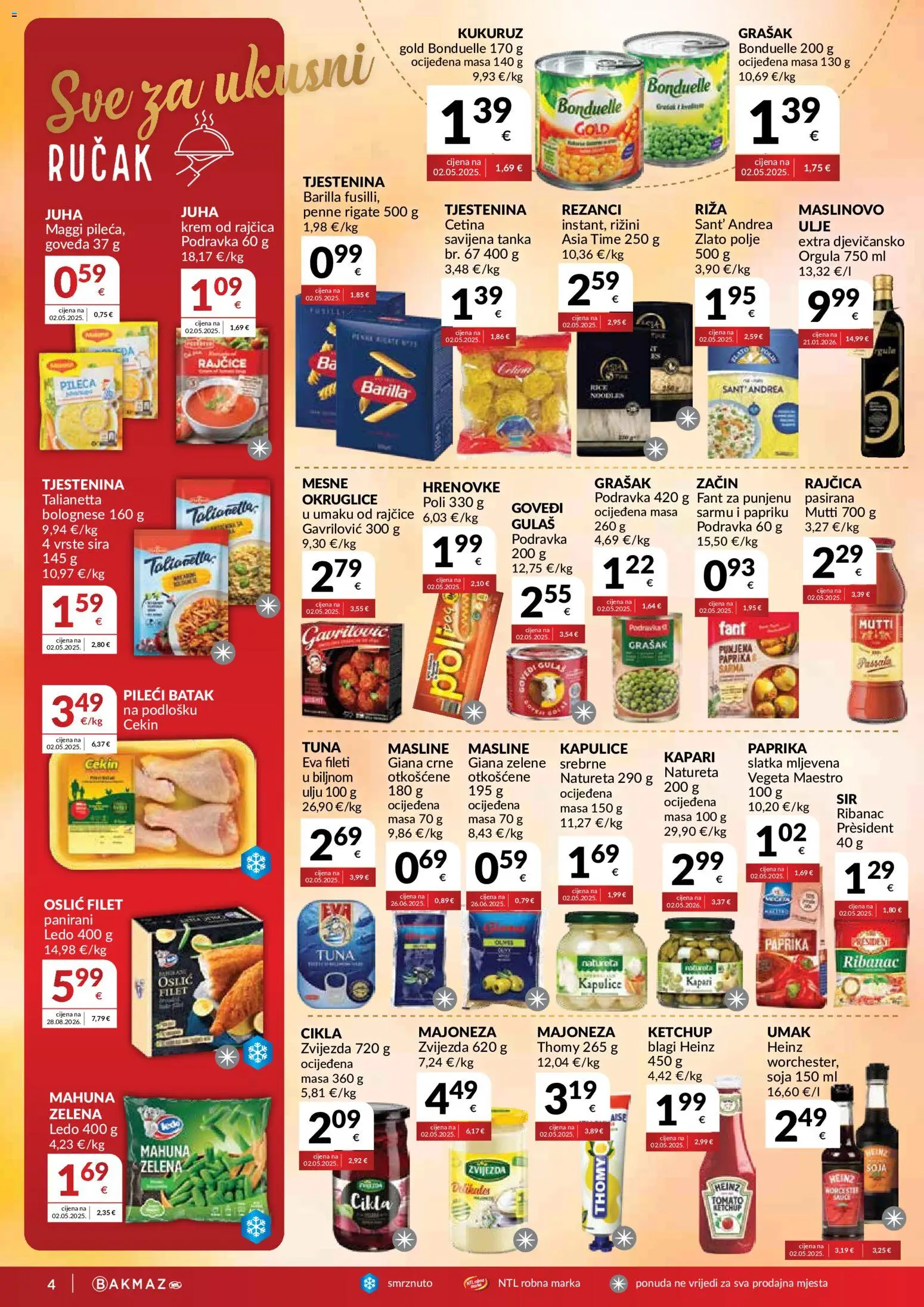 Bakmaz katalog | vrijedi od 21.10.2026 | Stranica: 4 | Proizvodi: Podravka, Paprika, Pileći batak, Vegeta