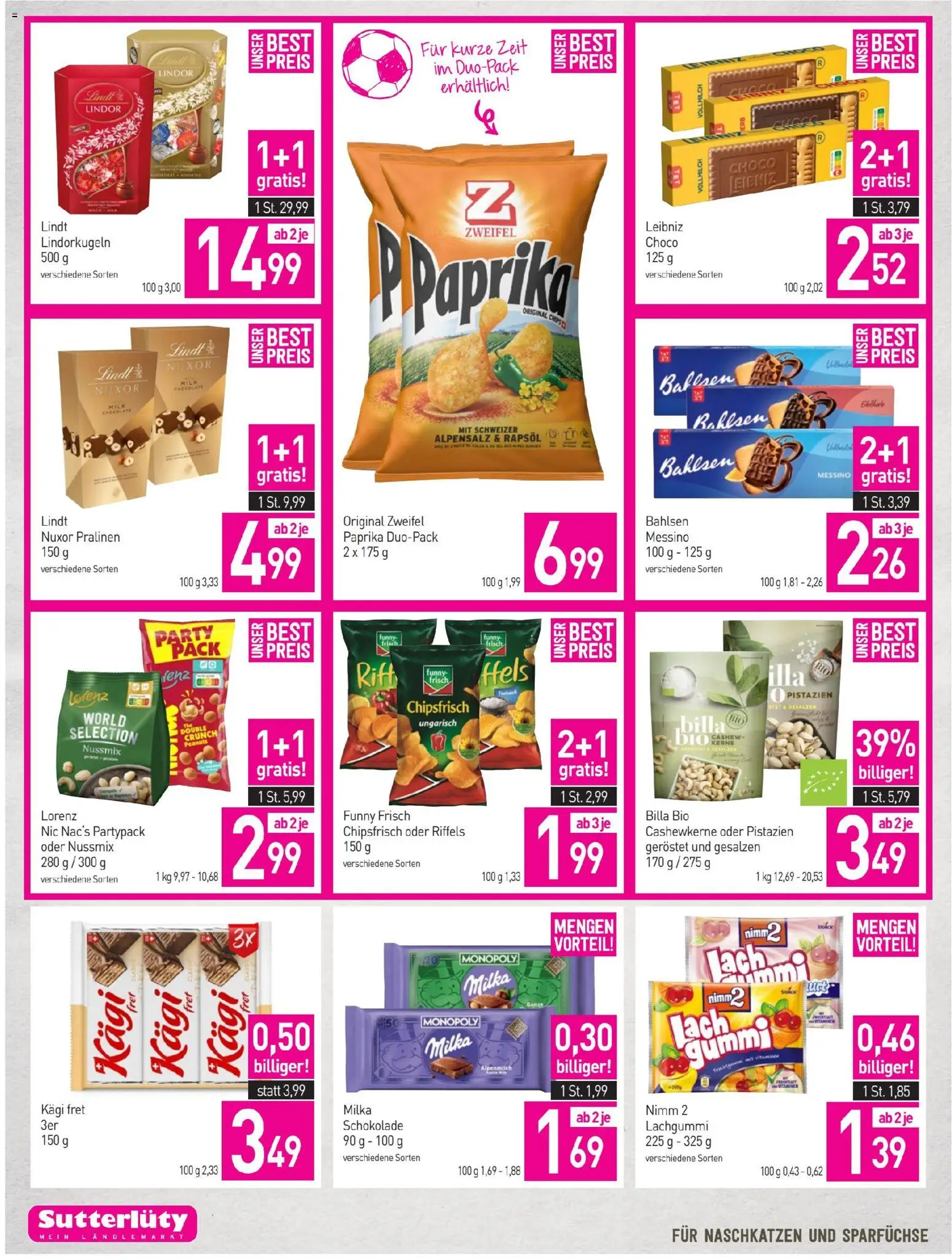 Sutterlüty Flugblatt gültig ab 28.05.2026 | Seite: 14 | Produkte: Schokolade