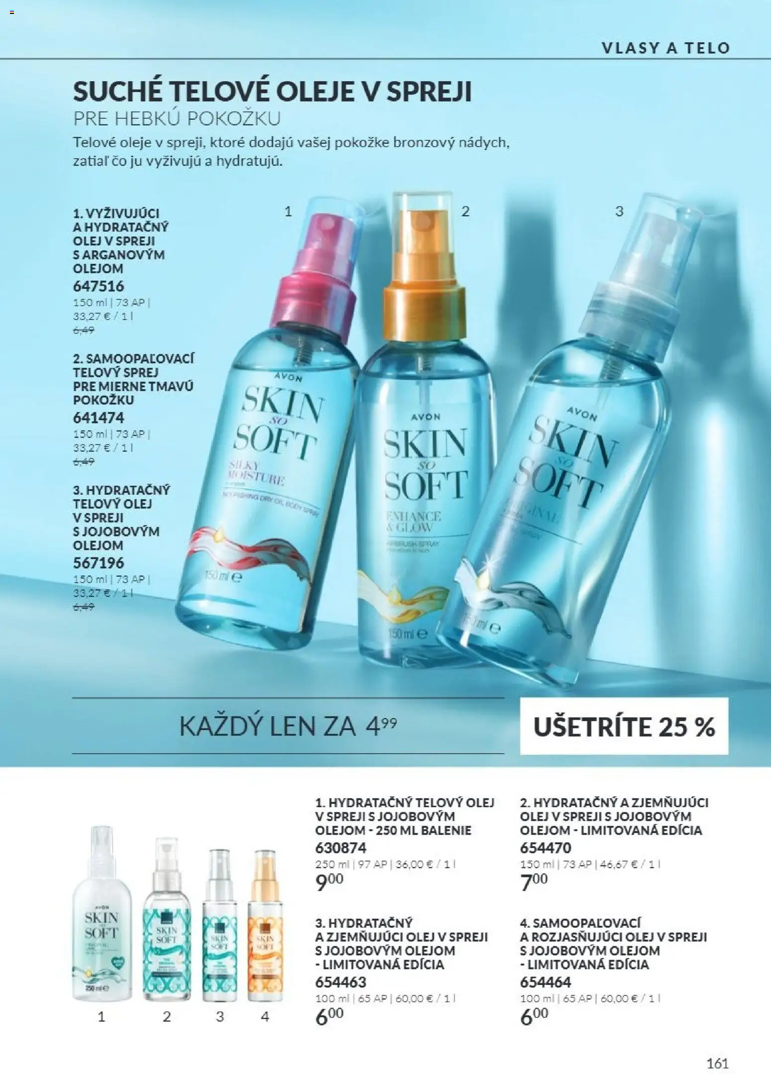 Nové Avon akcie – leták je platný od 01.10.2026 | Strana: 161 | Produkty: Olej, Olej v spreji