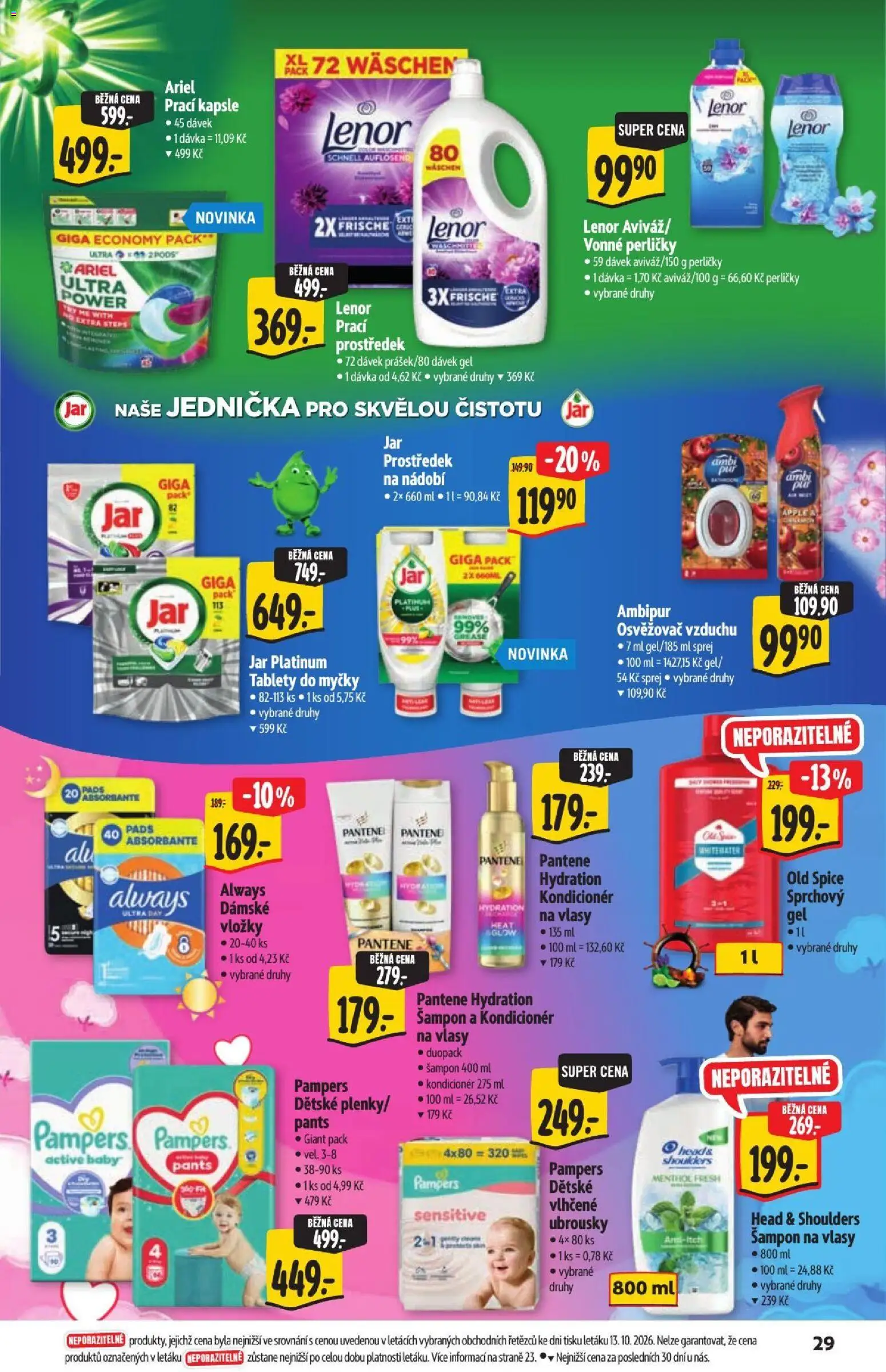 Albert leták - Hypermarket - Nabídka ve značkové kvalitě od 21.10.2026 | Strana: 29 | Produkty: Ariel, Dámské vložky Always, Jar, Prací kapsle