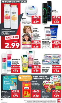 Kaufland Prospekt Köln ab 01.10.2026 gültig | Seite: 52 | Produkte: Pampers, Shampoo, Spülung, Deospray