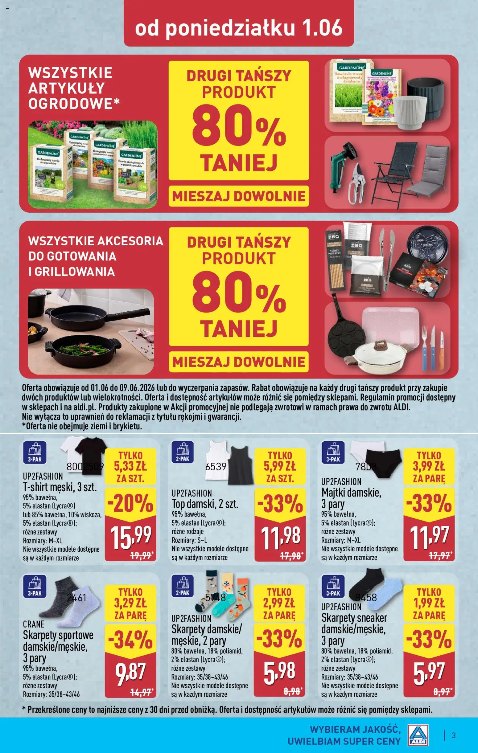 Aldi gazetka - Hity od Środy i od Soboty od 03.06.2026 | Strona: 3 | Produkty: Top, Majtki, Skarpety