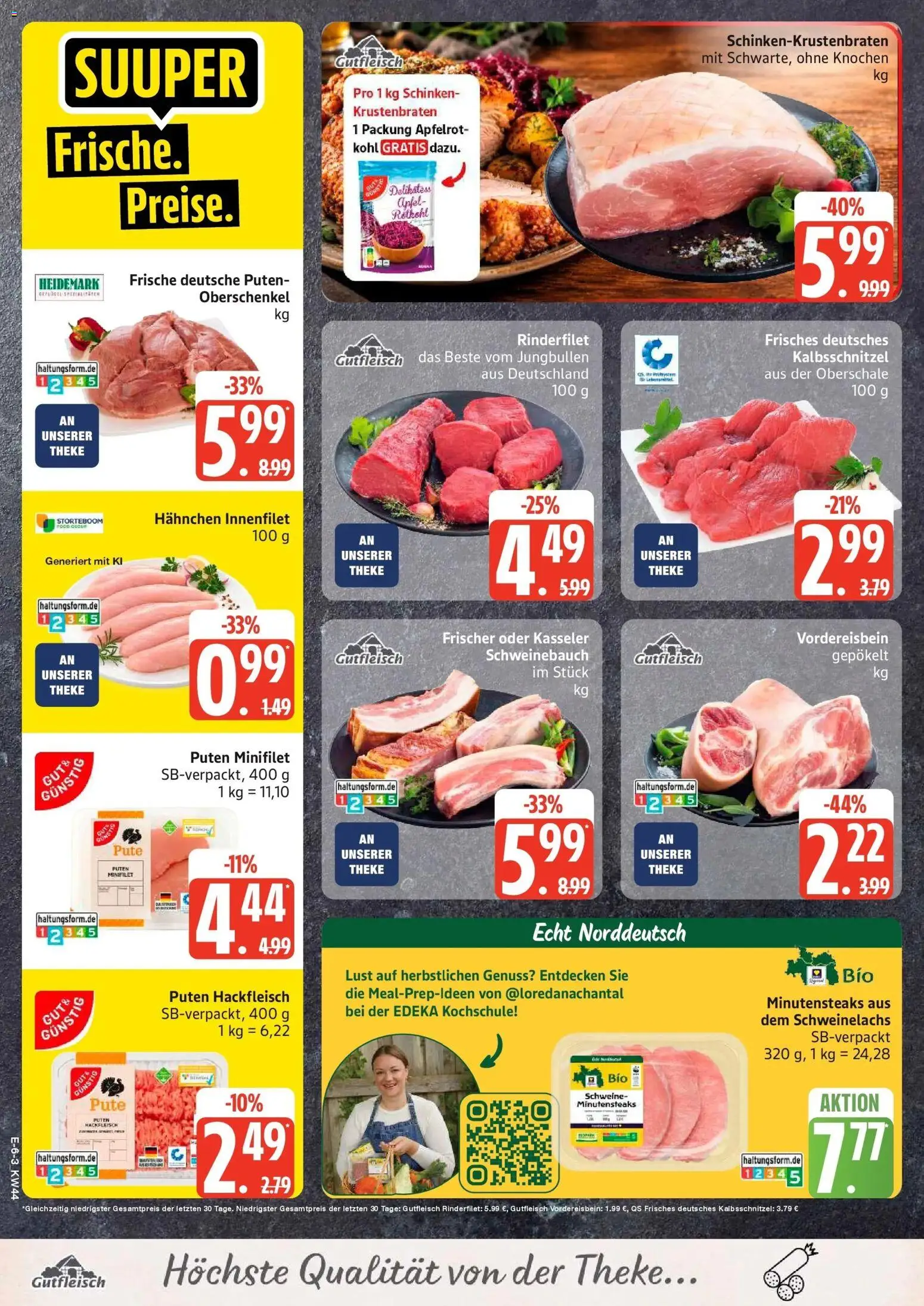 Edeka Prospekt Bad Schwartau (ab 26.10.2026) » Angebote Online | Seite: 8 | Produkte: Pute, Theke, Schweinebauch, Äpfel