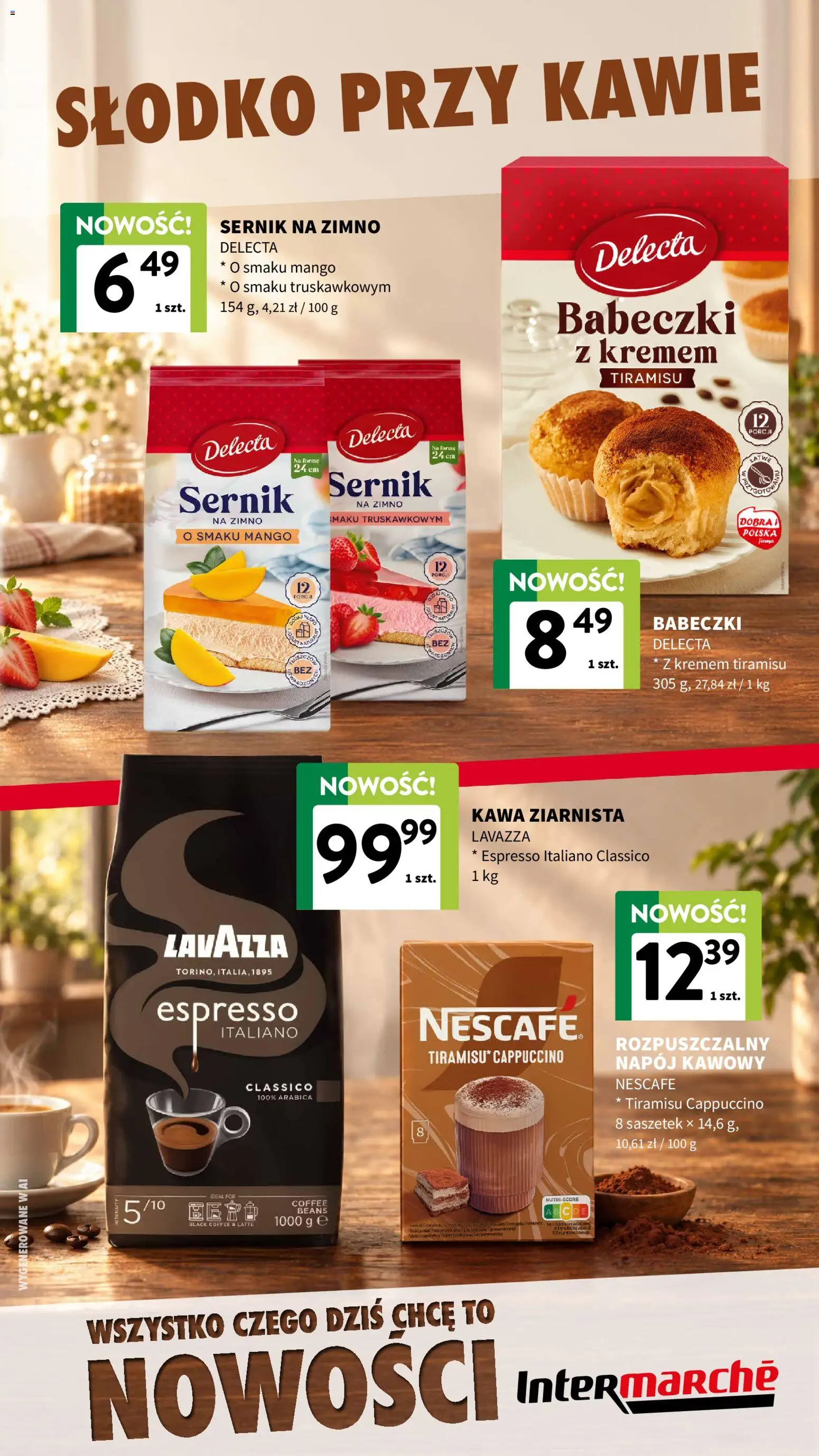 Intermarche gazetka - Nowości od 14.10.2026 | Strona: 5 | Produkty: Nescafe, Kawa ziarnista, Babeczki, Napój kawowy