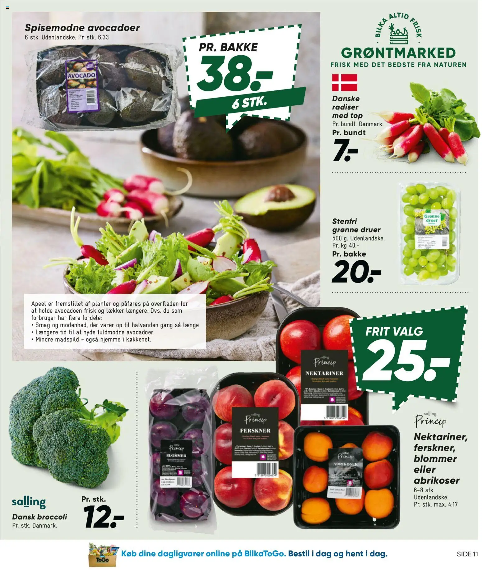 Bilka tilbudsavis – gyldig fra 10/07/2026 | Side: 11 | Produkter: Radiser, Broccoli, Blommer, Søm