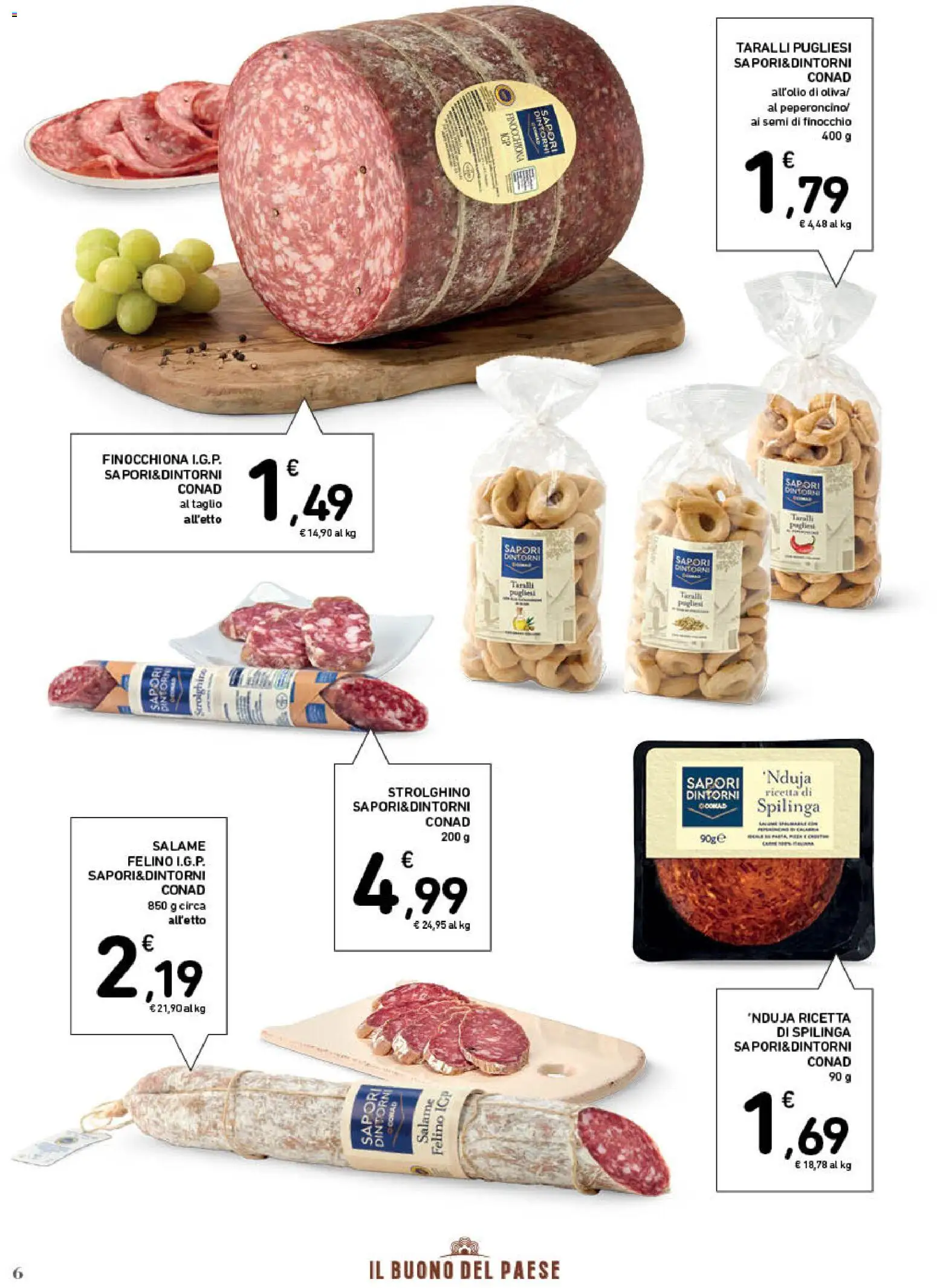 Volantino Spazio Conad del 01/07/2026 | Pagina: 6 | Prodotti: Salame, Taralli