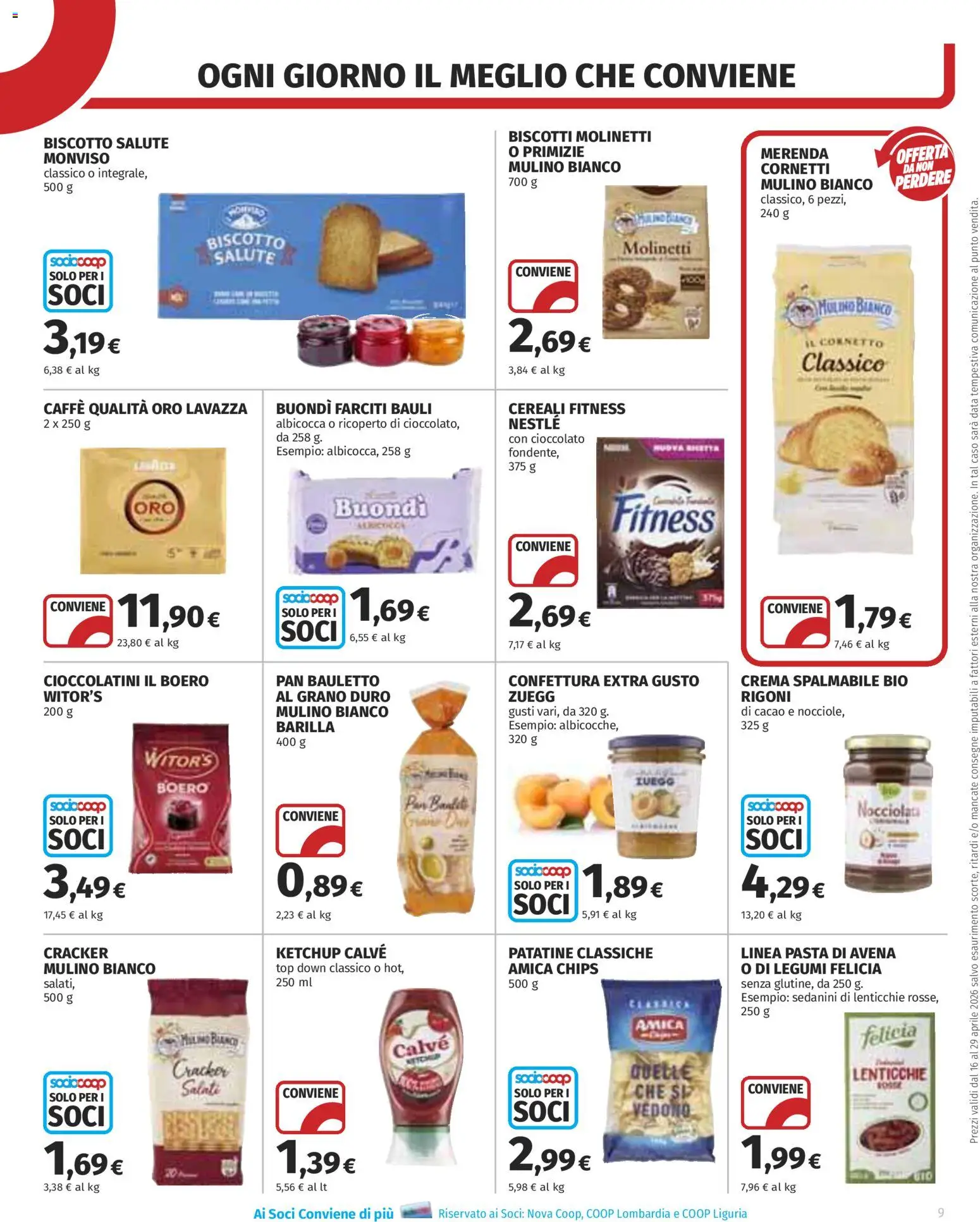 Volantino COOP del 16.04.2026 | Pagina: 9 | Prodotti: Ketchup, Top, Lavazza, Cioccolatini