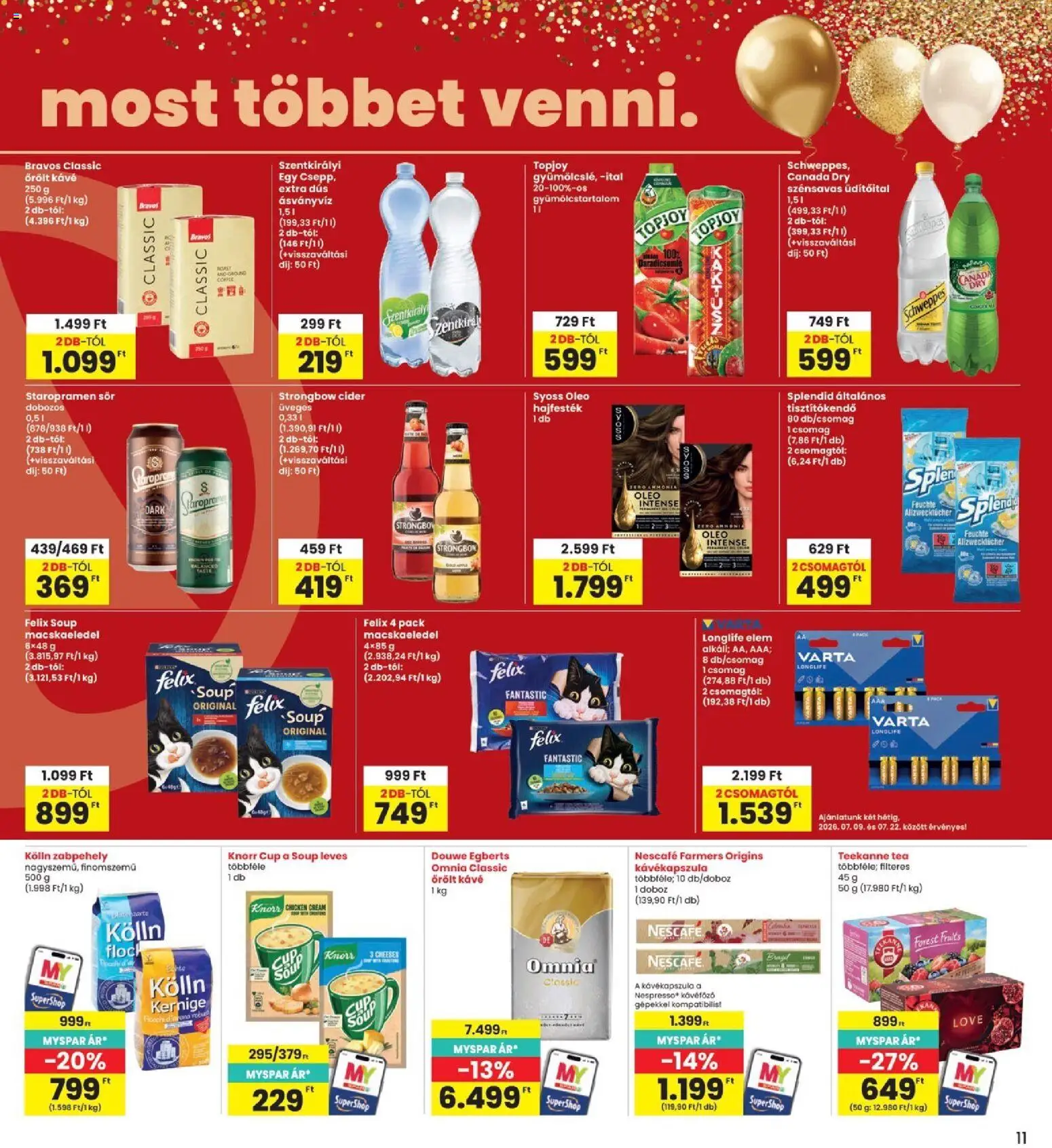 Interspar akciós ujság - amely érvényes a következő dátumtól: 2026.07.09. | Oldal: 11 | Termékek: Nescafé, Kávéfőző, Cider, Őrölt kávé