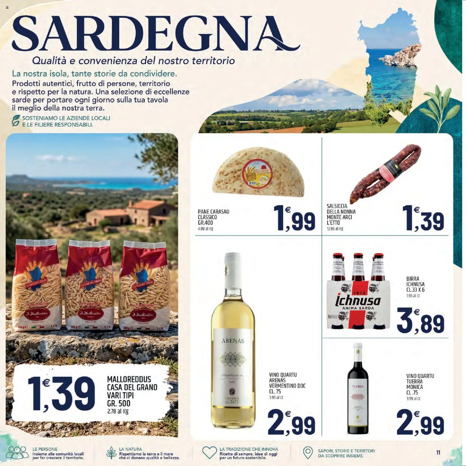 Volantino ARD Discount del 08/10/2026 | Pagina: 11 | Prodotti: Pane, Birra, Salsiccia, Vino