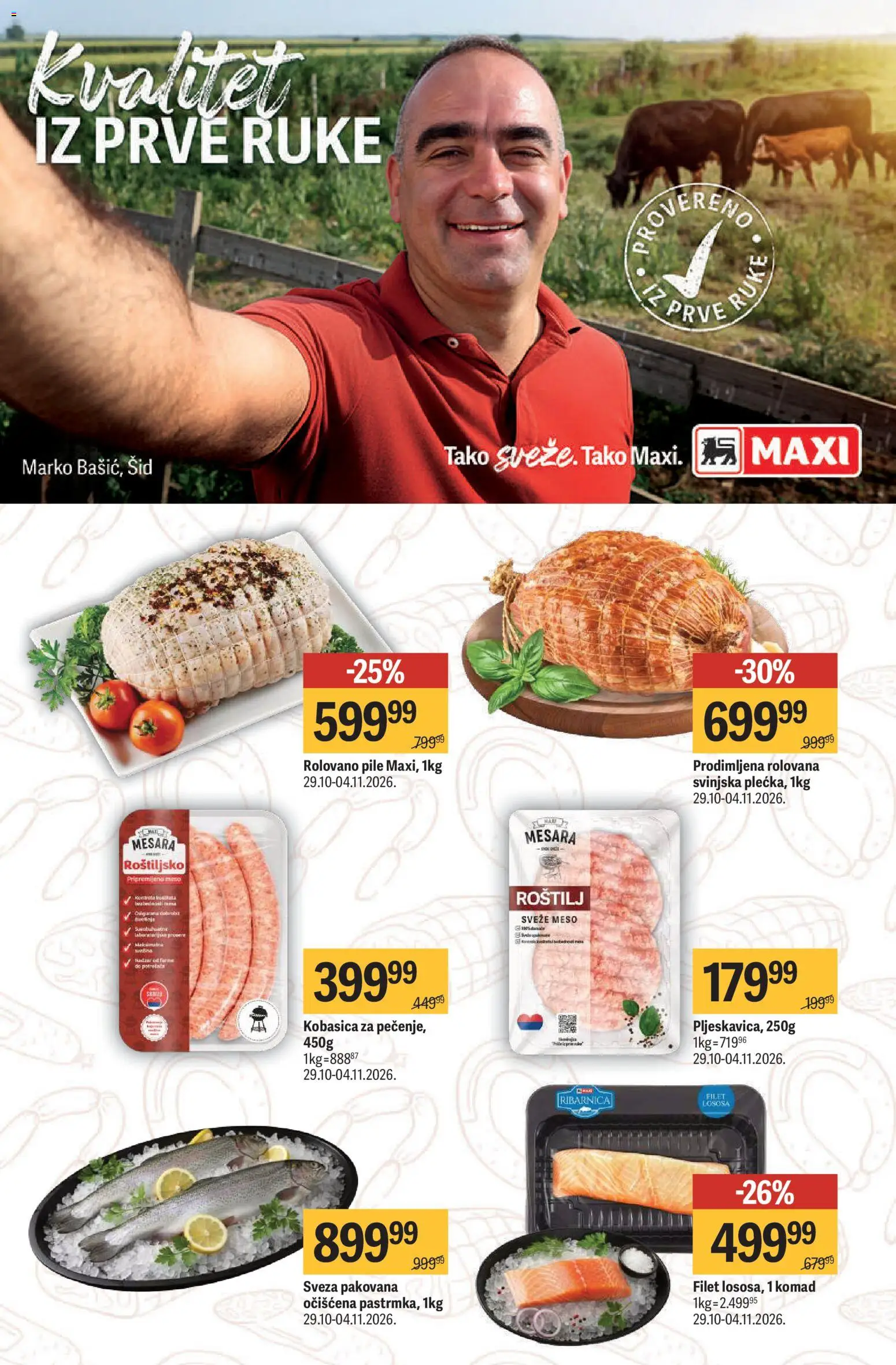 Maxi katalog - važi od 29.10.2026 | Strana: 6 | Proizvode: Rolovano pile, Filet, Kobasica, Roštilj