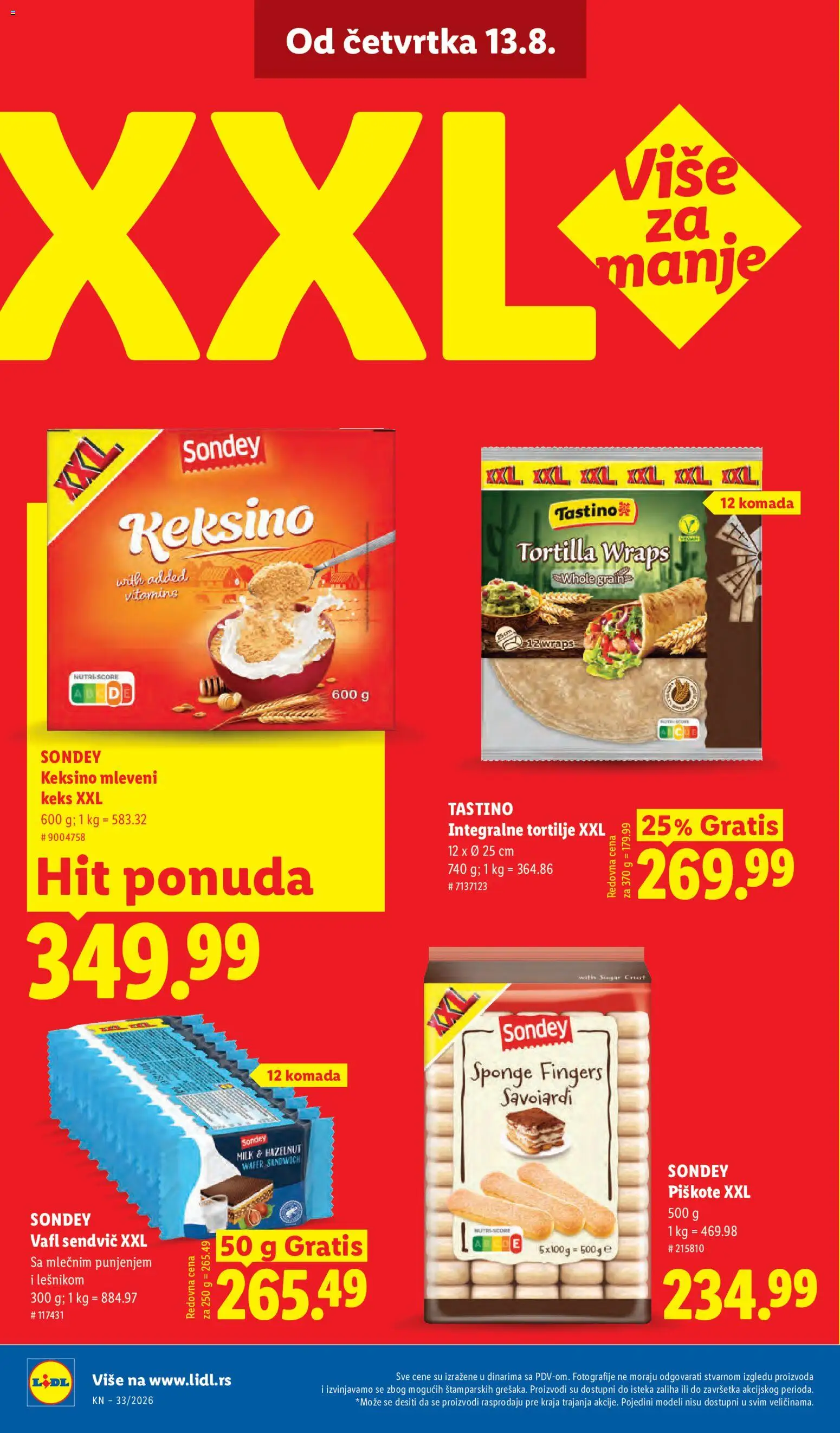 Lidl katalog - važi od 13.08.2026 | Strana: 64 | Proizvode: Mleveni keks, Vafl, Piškote, Tortilje