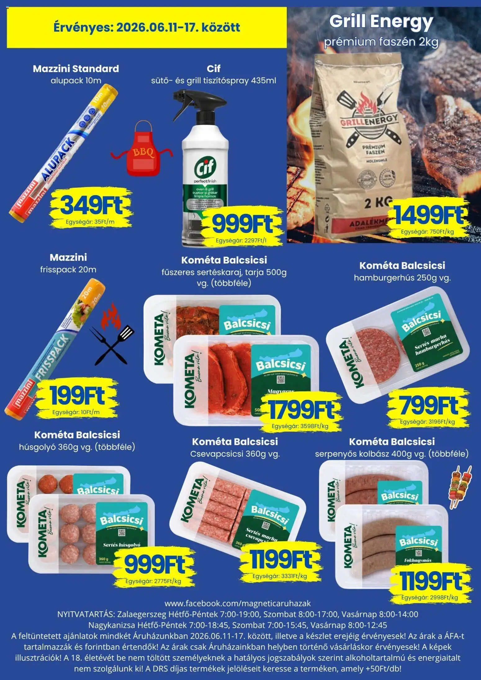 Magnetic akciós ujság - amely érvényes a következő dátumtól: 11.06.2026 | Oldal: 11 | Termékek: Kolbász, Sütő, Grill, Tarja