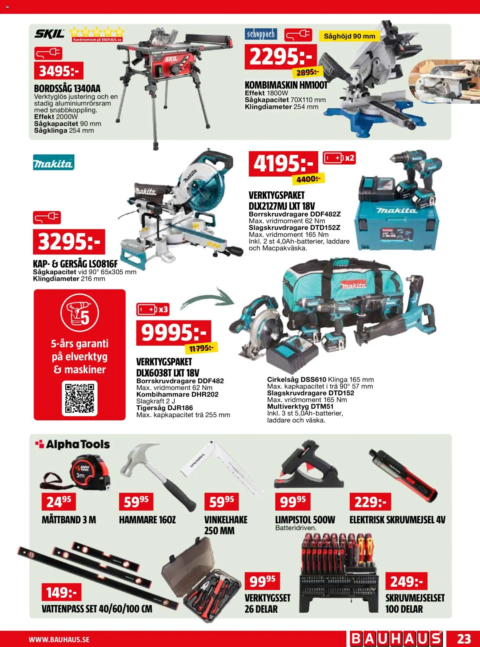 Bauhaus reklamblad aktuell från 01.06.2026 | Sida: 23 | Produkter: Set, Vattenpass, Måttband, Laddare