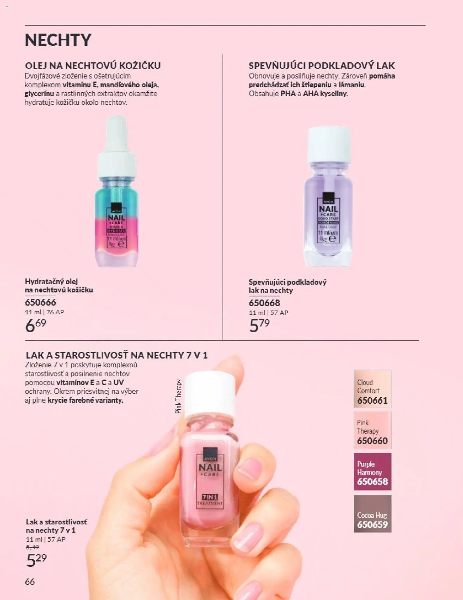 Nové Avon akcie – leták je platný od 01.09.2026 | Strana: 66 | Produkty: Olej, Lak na nechty