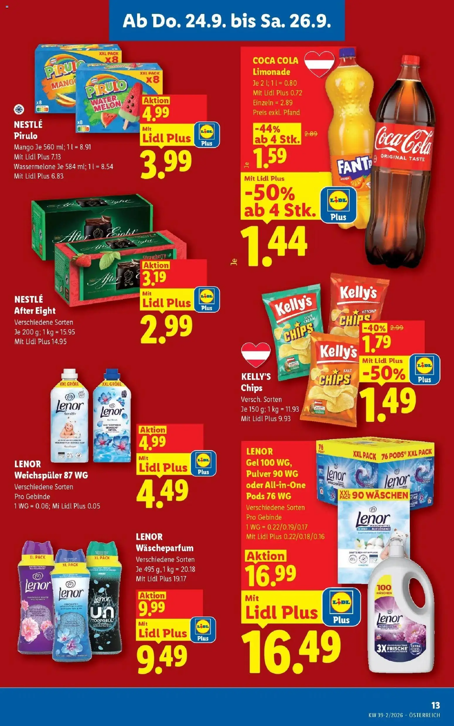 Lidl Flugblatt - Wien ab 24.09.2026 - Angebote ab donnerstag | Seite: 15 | Produkte: Chips, Ketchup, Weichspüler, Waschmittel