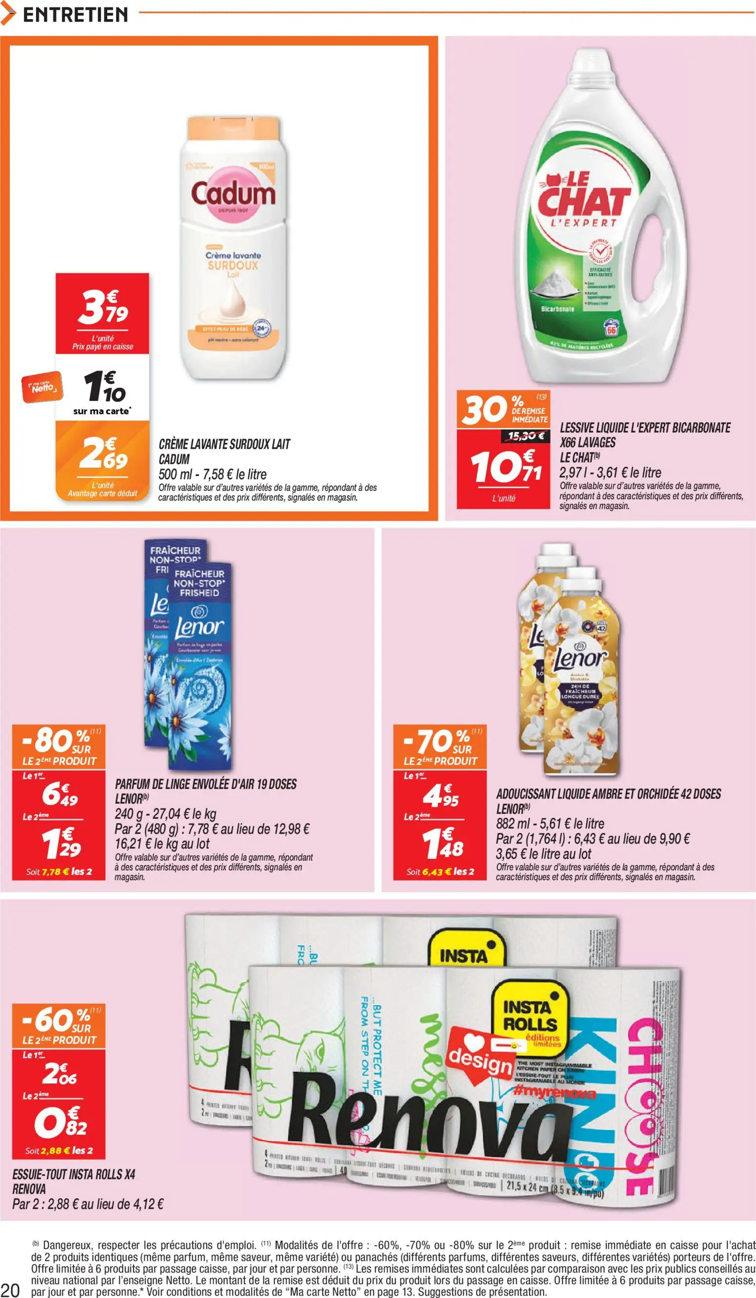 {H1} | Page: 20 | Produits: Adoucissant, Orchidée, Lait, Thé