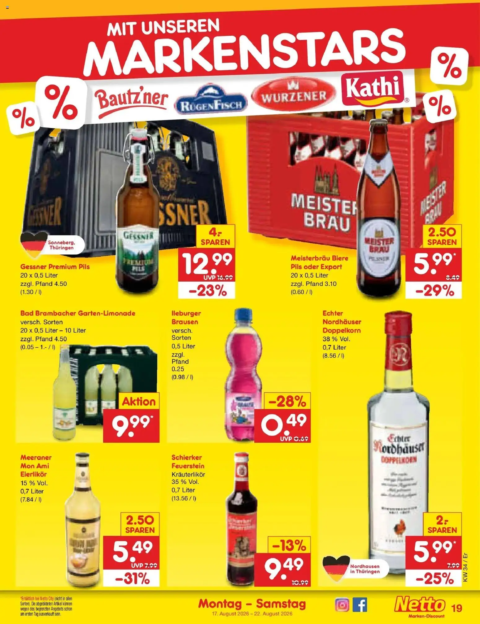 Netto Marken-Discount Prospekt Weimar – gültig ab 17.08.2026 | Seite: 25 | Produkte: Bad, Pils