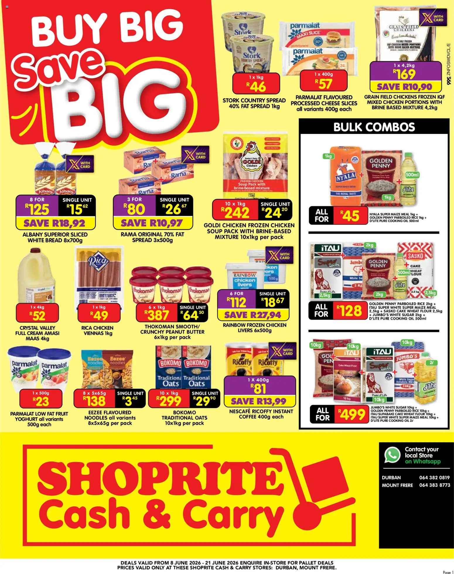 New Shoprite catalogue – valid from 08.06.2026 | Page: 1 | Products: Flour, Oil, Bread, Sugar