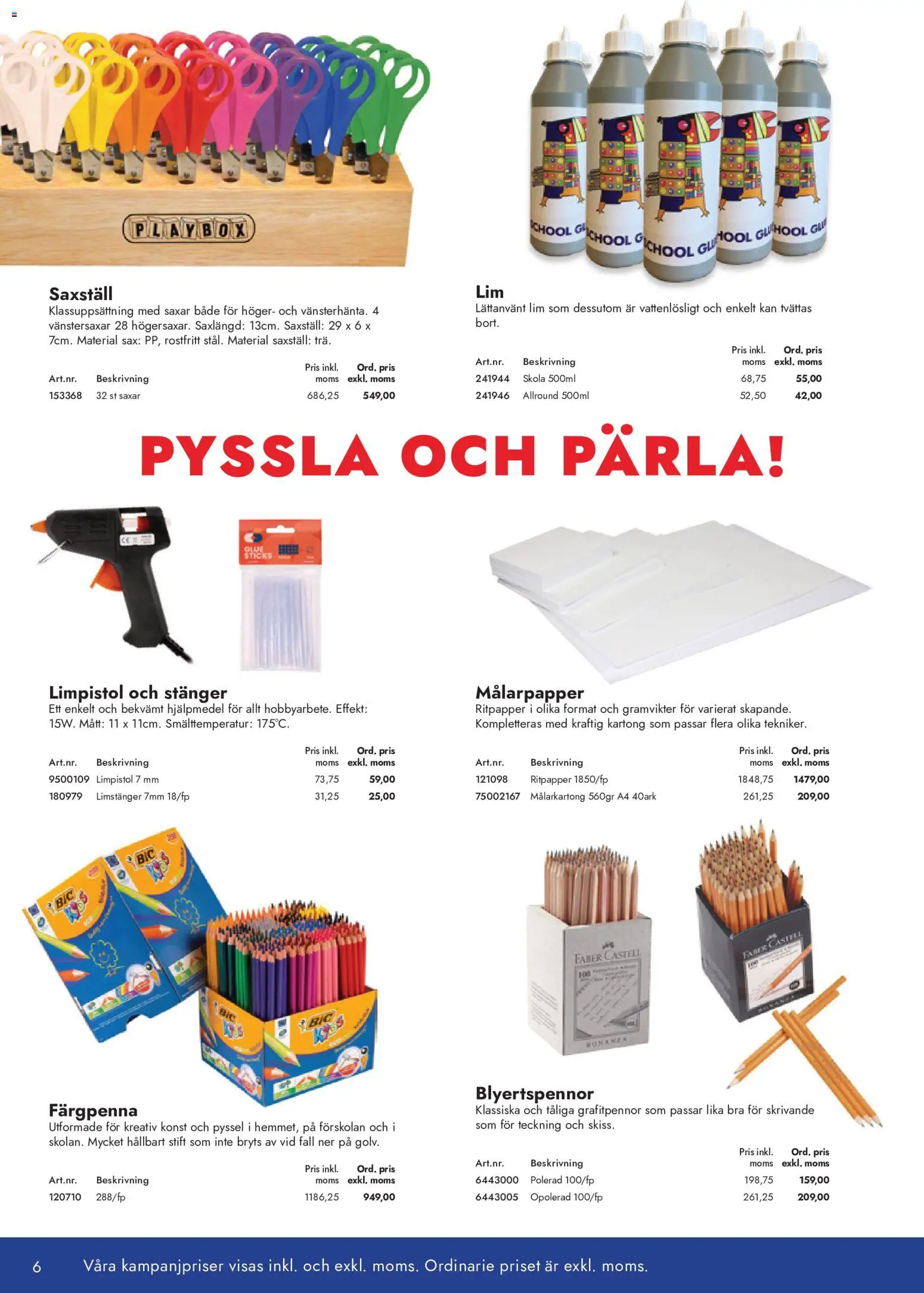 Lyreco reklamblad aktuell från 23/09/2026 | Sida: 6 | Produkter: Sax, Kartong, Lim, Limpistol