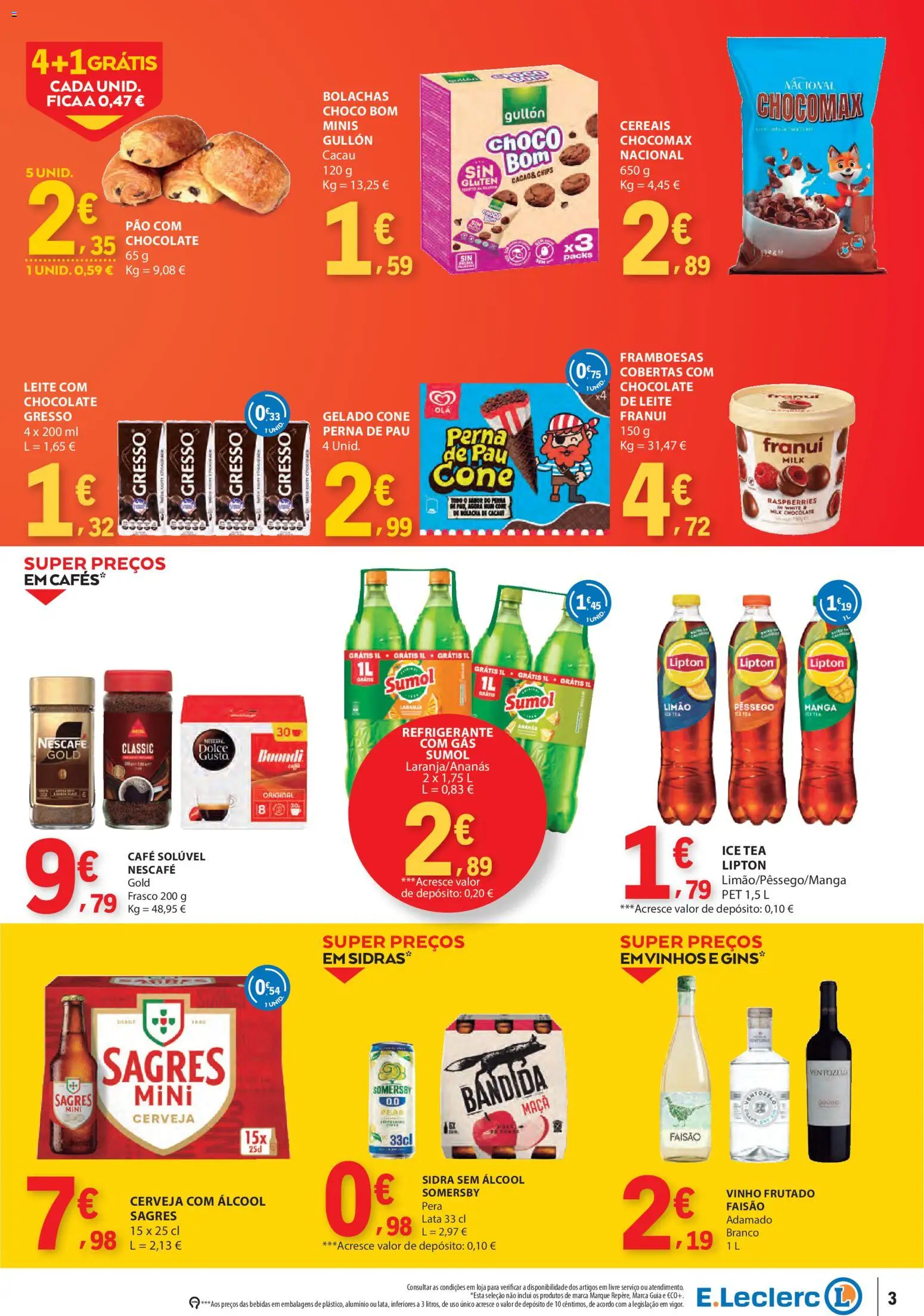 E.Leclerc folheto Fim de Semana │ válido de 02/10/2026 | Página: 3 | Produtos: Refrigerante, Gelado, Cerveja, Cereais