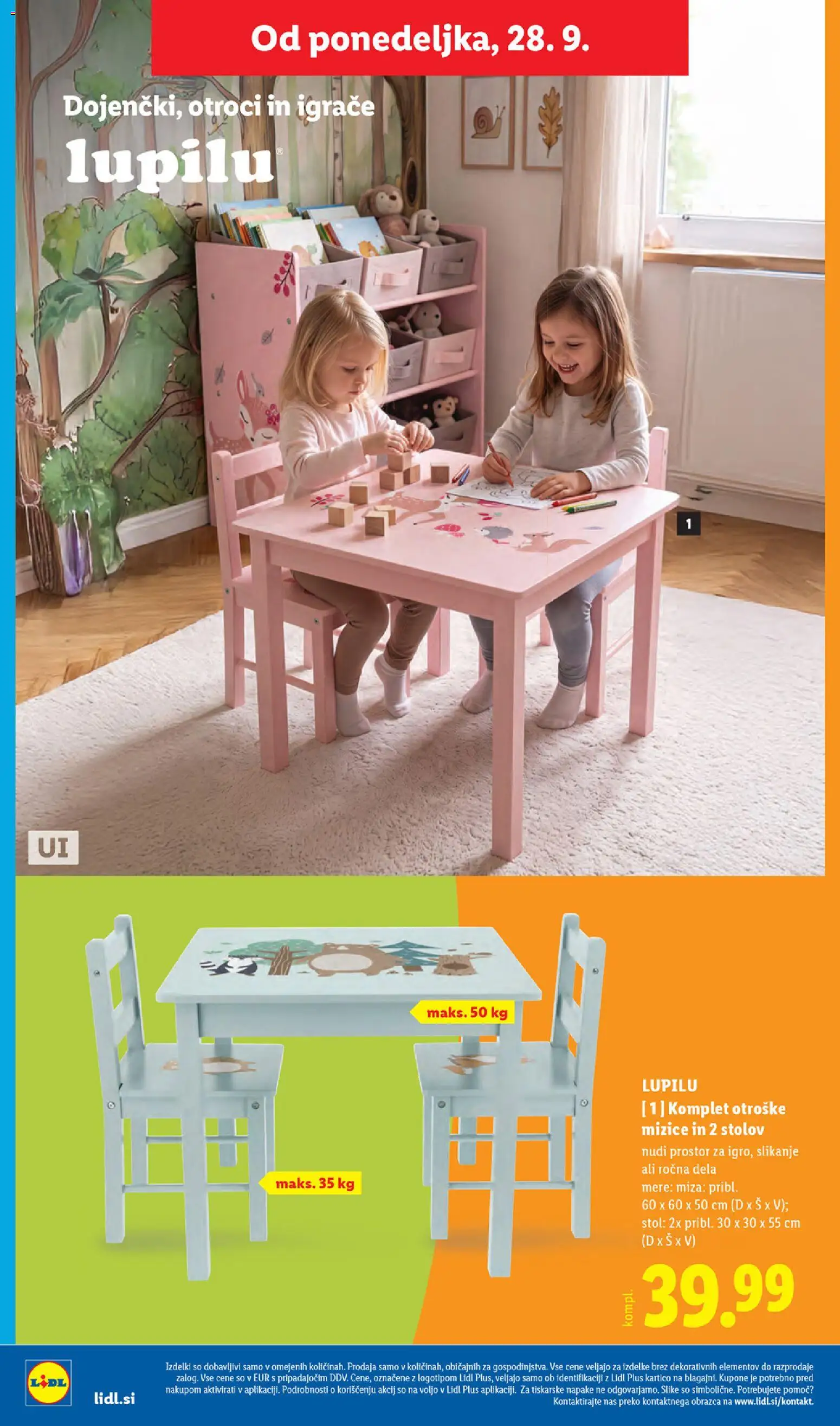 Novi Lidl katalog ponudbe – veljaven od 24.09.2026 | Stran: 62 | Izdelki: Miza, Stol