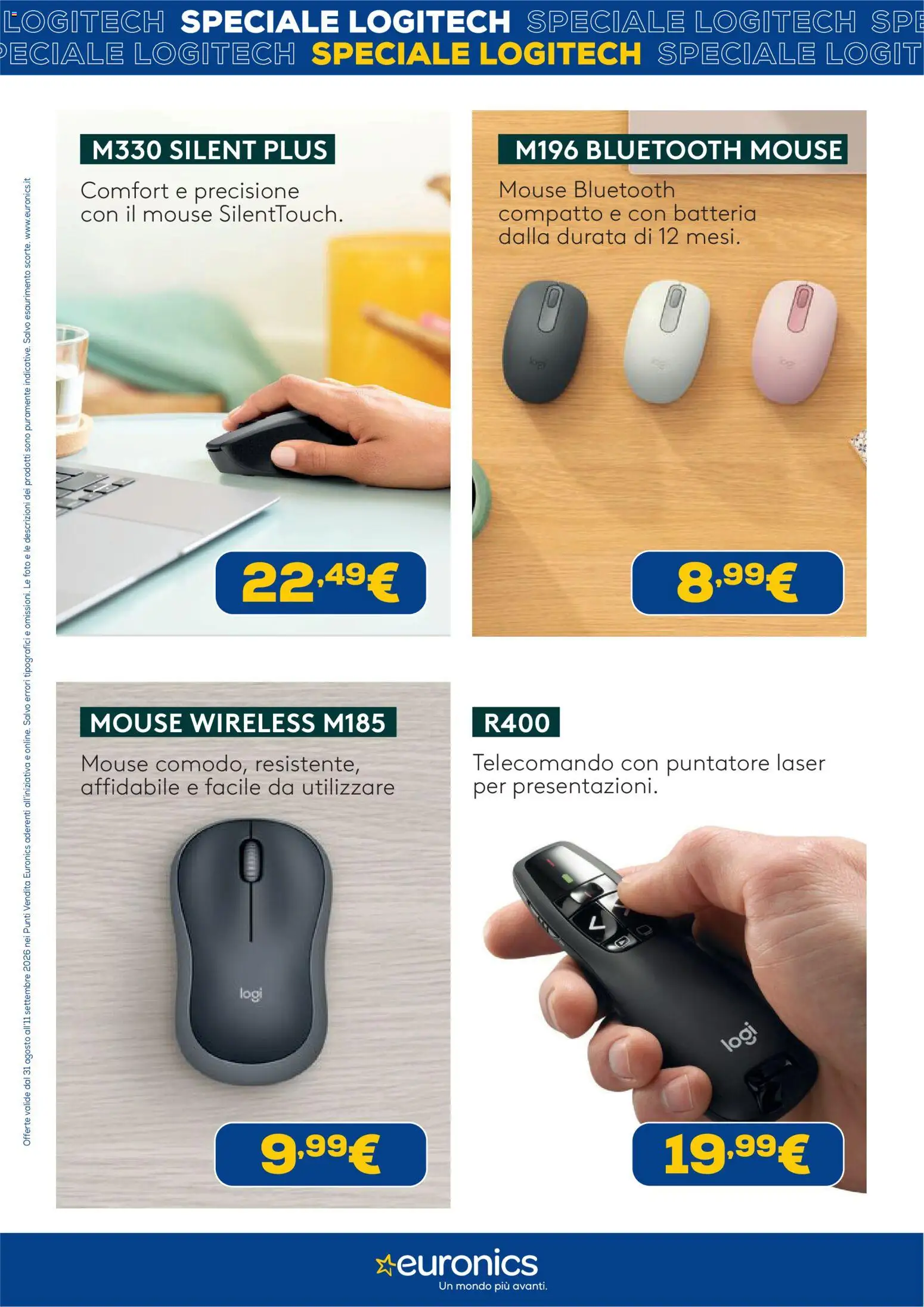 Volantino Euronics del 31/08/2026 | Pagina: 5 | Prodotti: Telecomando, Mouse, Batteria