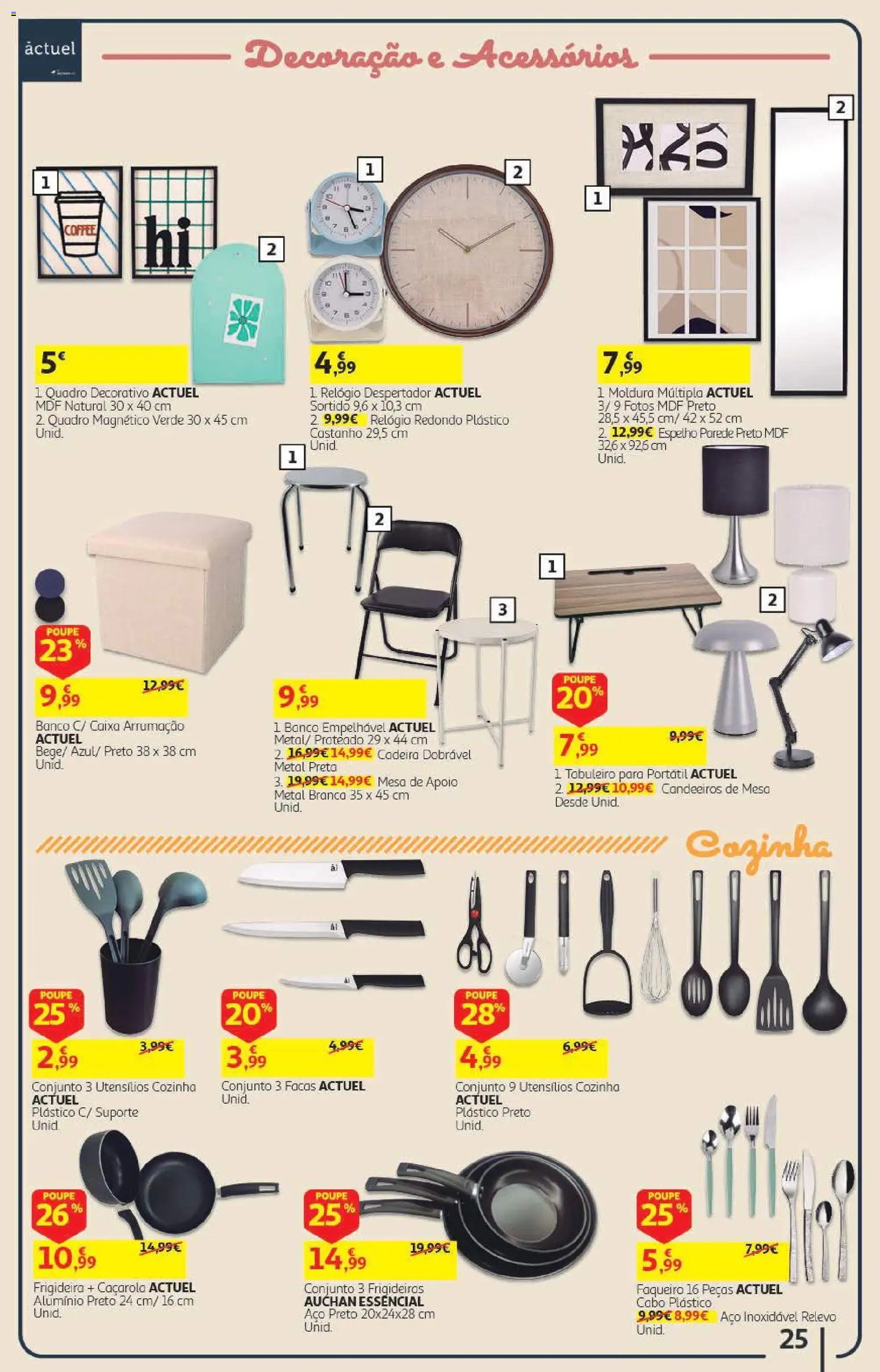 Auchan - Folheto Escolar  Têxtil Criança │ válido de 04/09/2026 | Página: 25 | Produtos: Relógio, Moldura, Decoração, Espelho