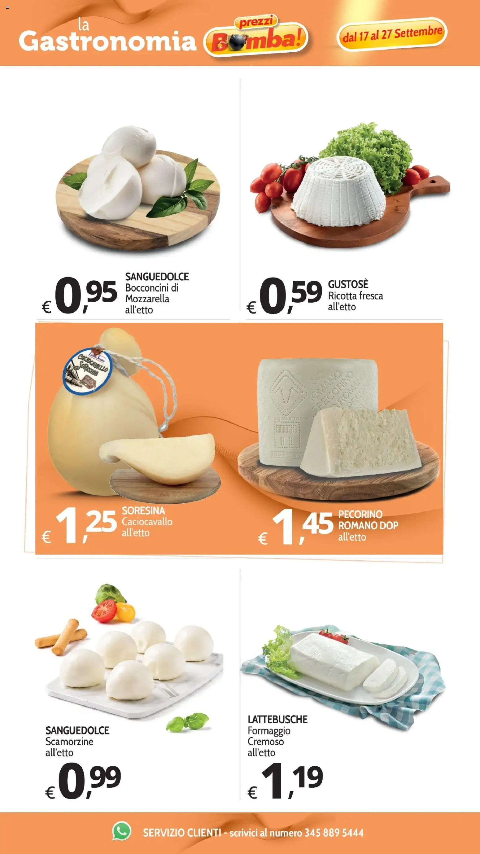 Volantino Primo Prezzo del 17/09/2026 | Pagina: 40 | Prodotti: Mozzarella, Formaggio, Ricotta, Pecorino