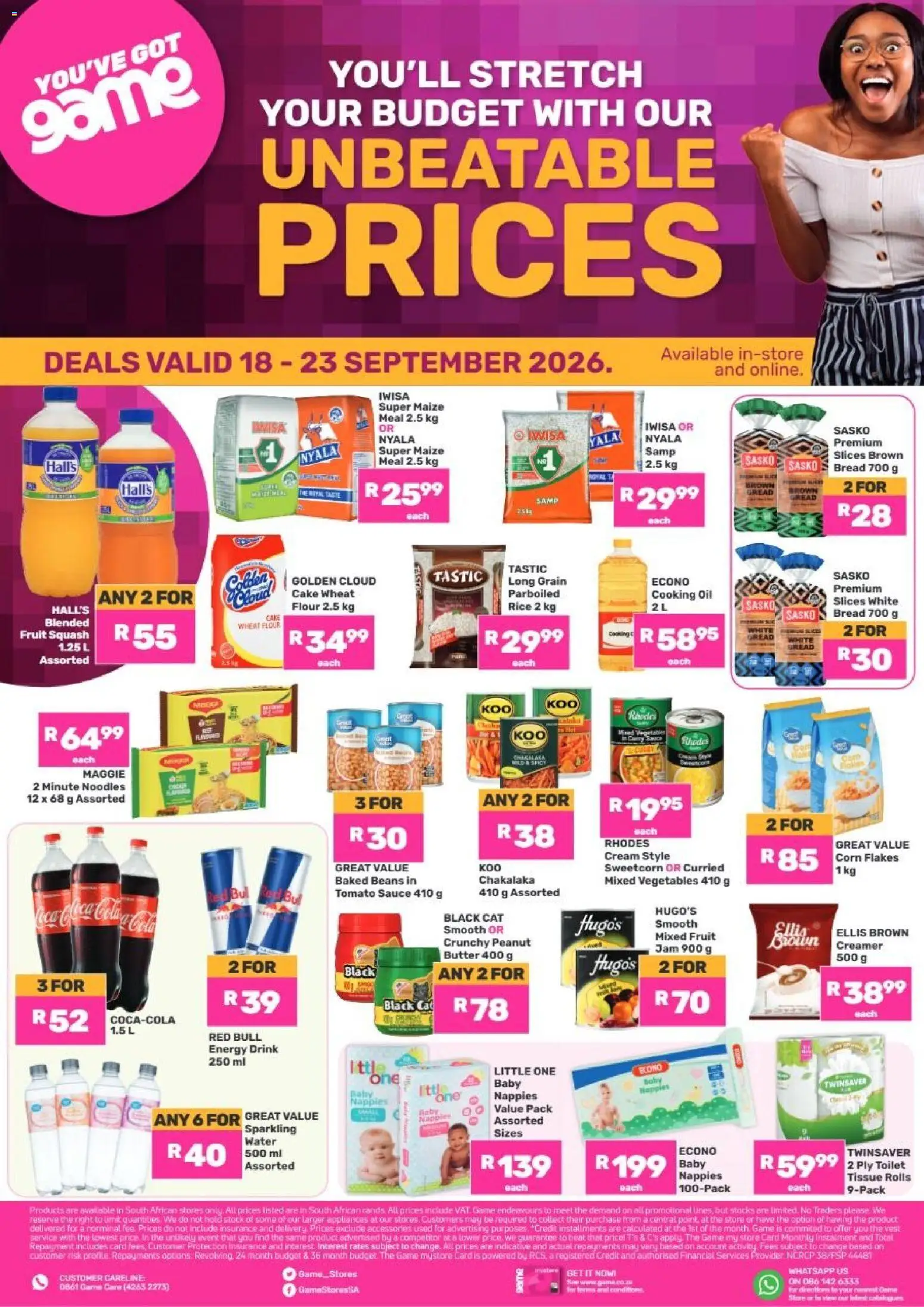 New Game catalogue – valid from 18/09/2026 | Page: 1 | Products: Flour, Toilet, Noodles, Tomato sauce