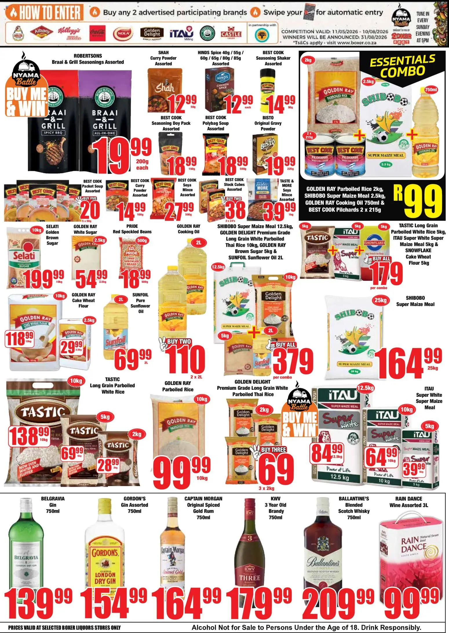 New Boxer catalogue – valid from 11.05.2026 | Page: 7 | Products: Grill, Maize meal, Soya mince, Curry powder