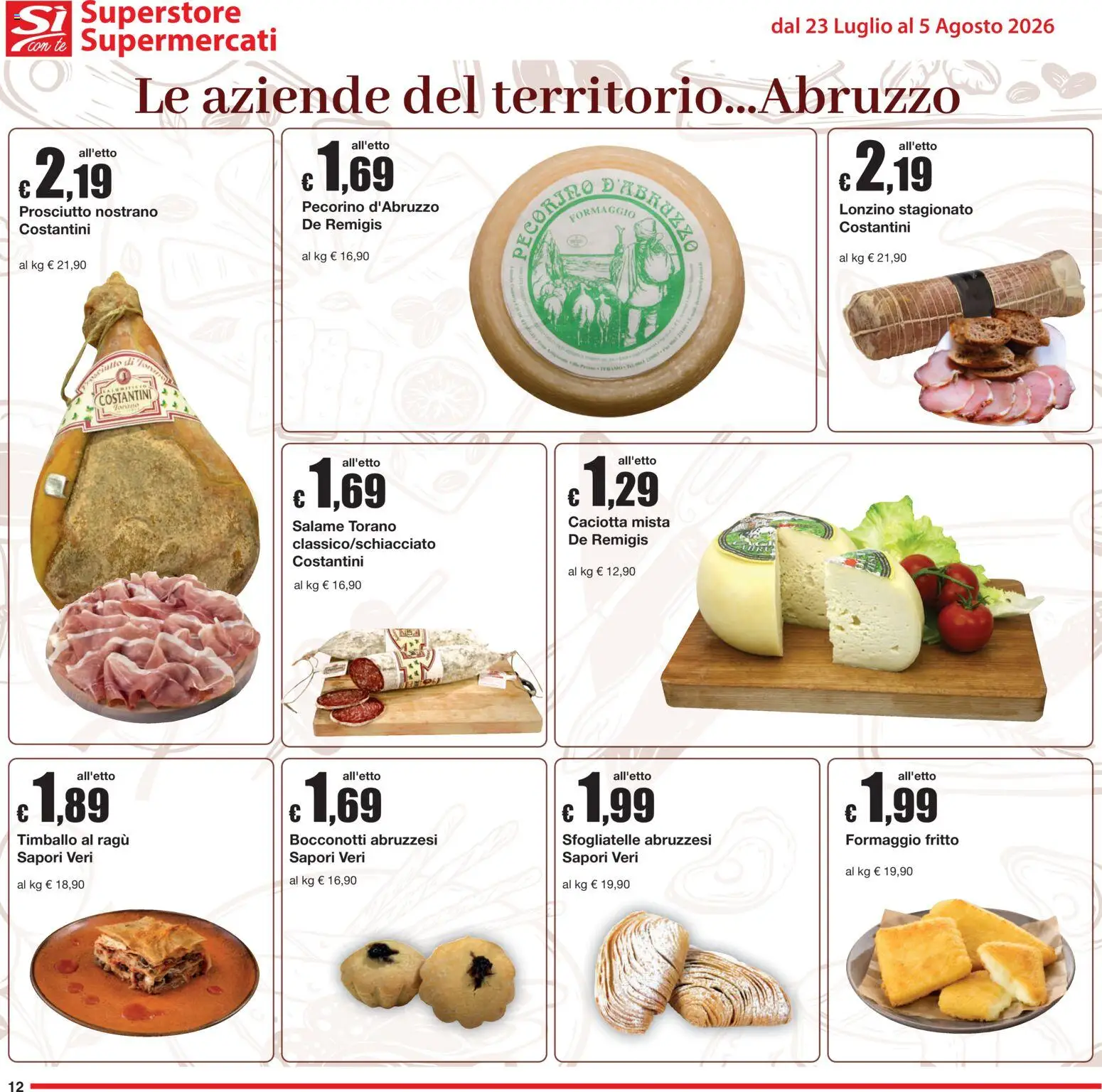Volantino Sì con Te del 23/07/2026 | Pagina: 12 | Prodotti: Salame, Tè, Formaggio, Pecorino