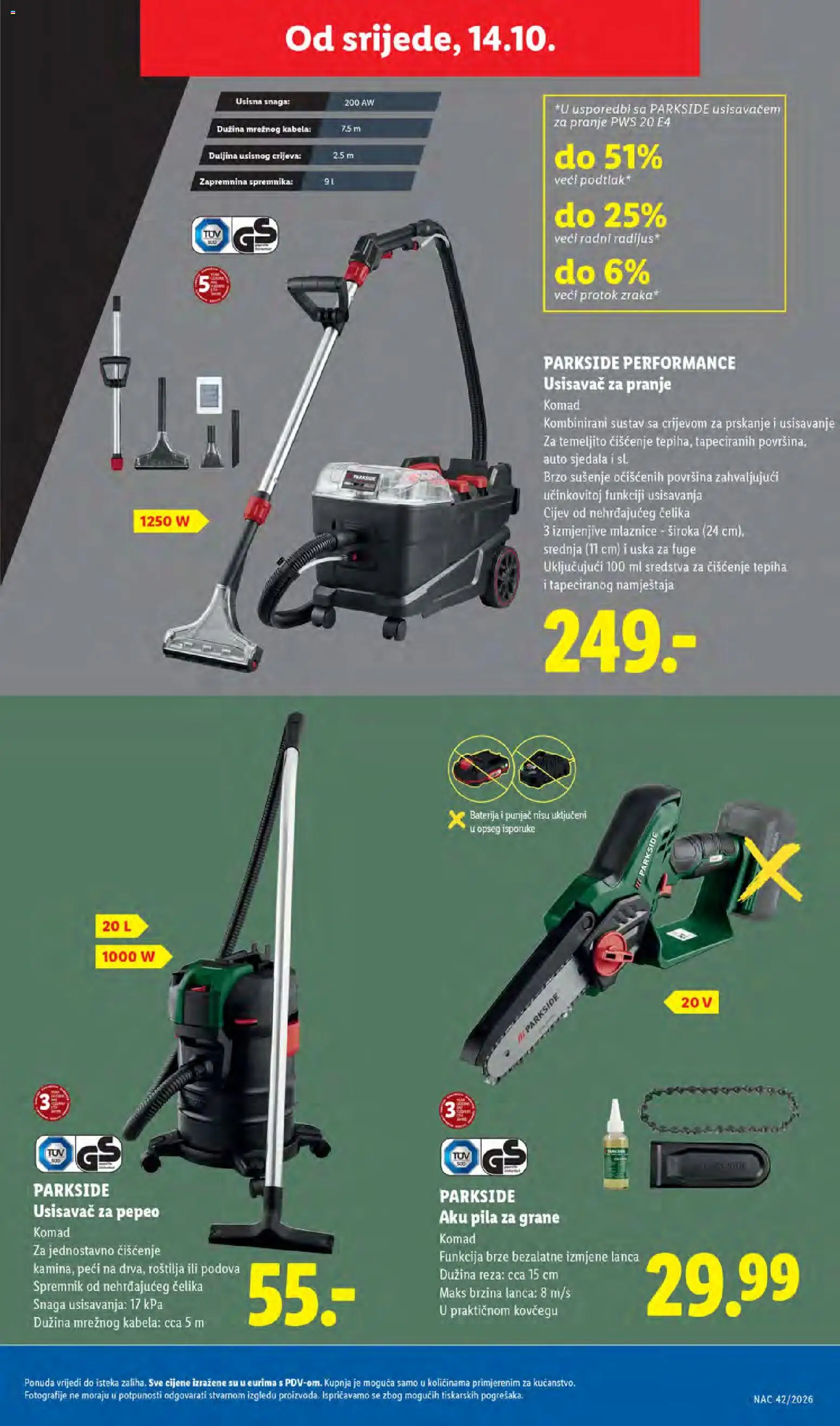 Lidl katalog | vrijedi od 12.10.2026 | Stranica: 41 | Proizvodi: Usisavač, Sredstva za čiščenje, Sjedala, Usisavač za pepeo