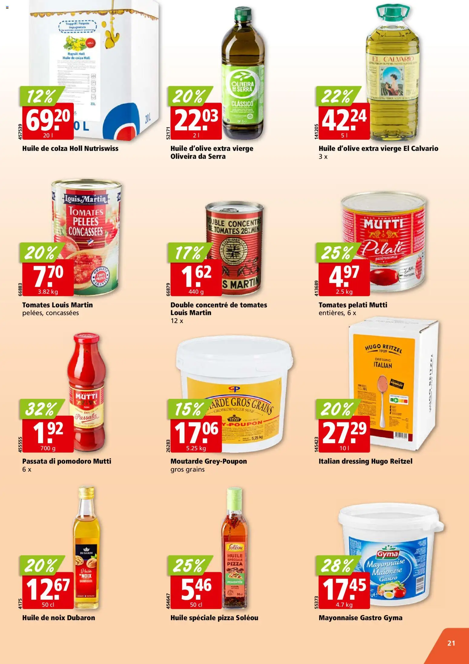 Aligro aktionen Chavannes, Matran, Genève, Sion – gültig ab 02.11.2026 | Seite: 21 | Produkte: Rapsöl, Dressing, Pizza, Mayonnaise