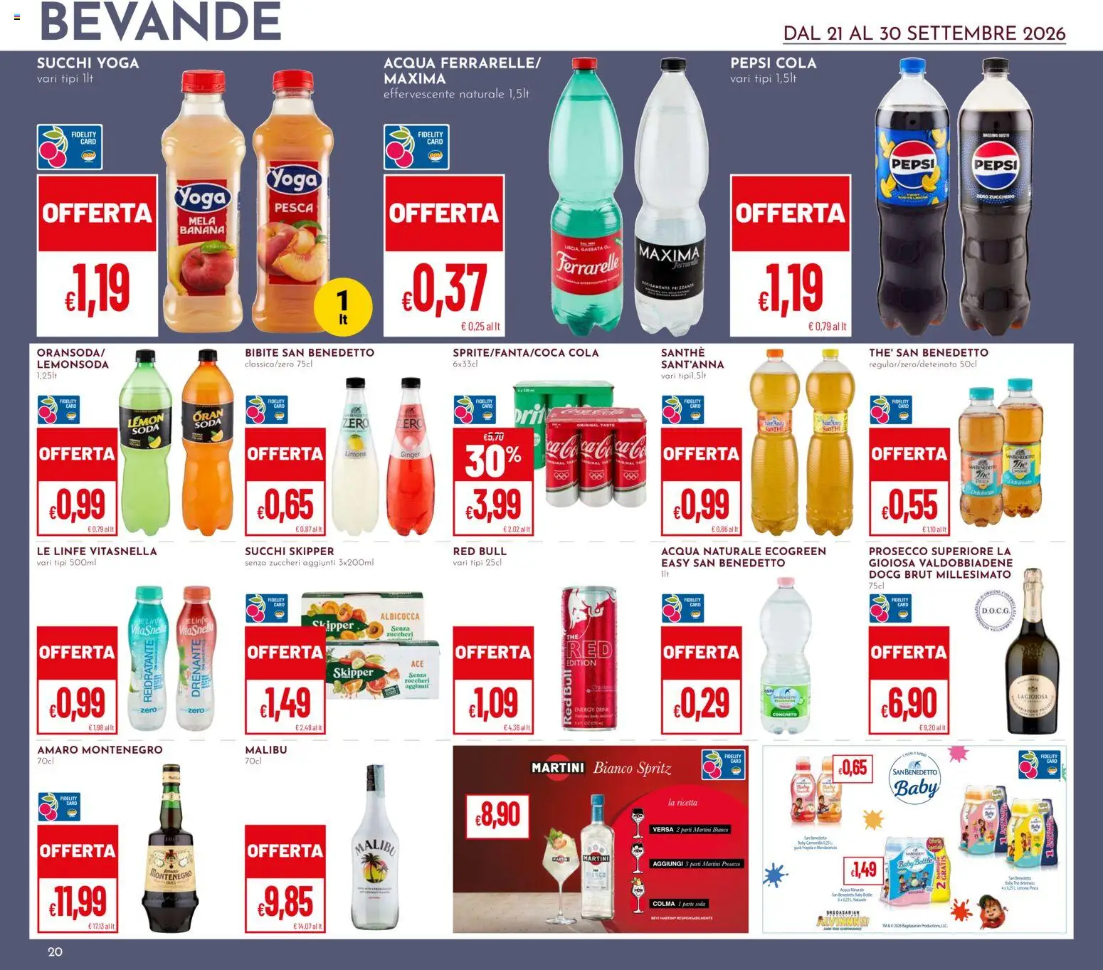 Volantino Pan del 30/09/2026 | Pagina: 20 | Prodotti: Acqua, Limone, Pesca, Malibù