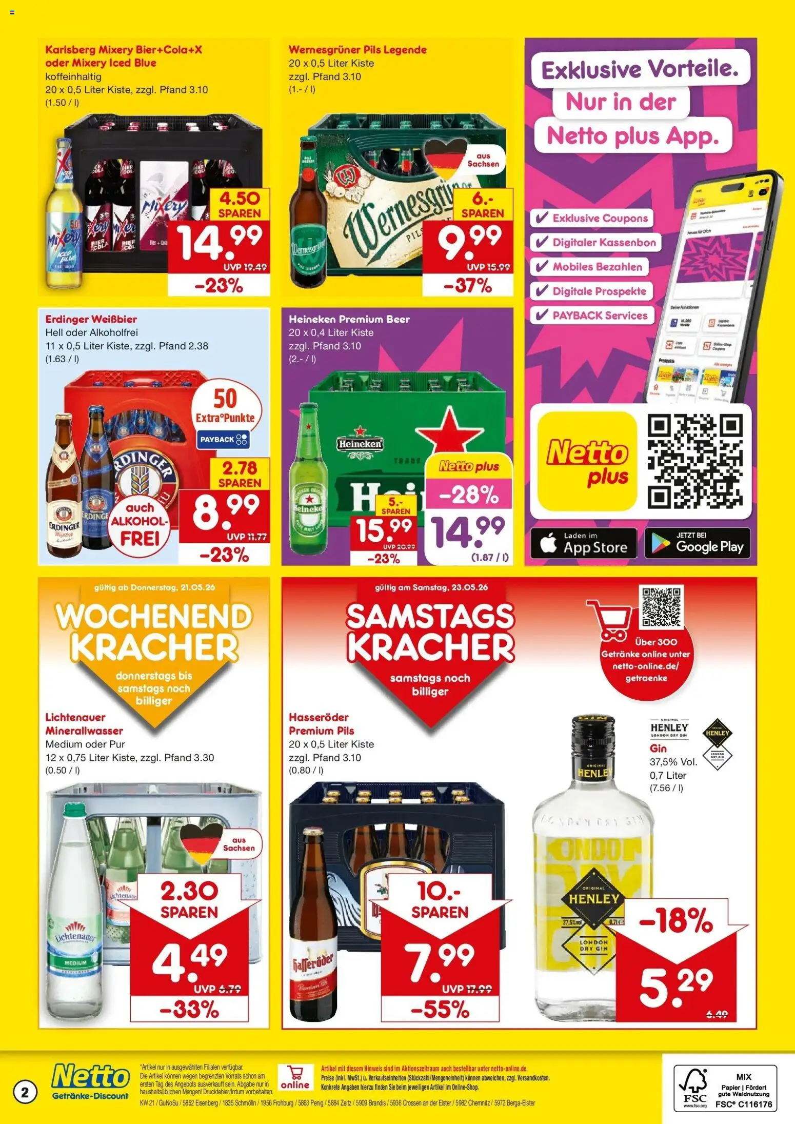 Netto Marken-Discount Prospekt Crossen An Der Elster	 – gültig ab 17.05.2026 | Seite: 2 | Produkte: Pils, Wernesgruner, Mixery, Gin